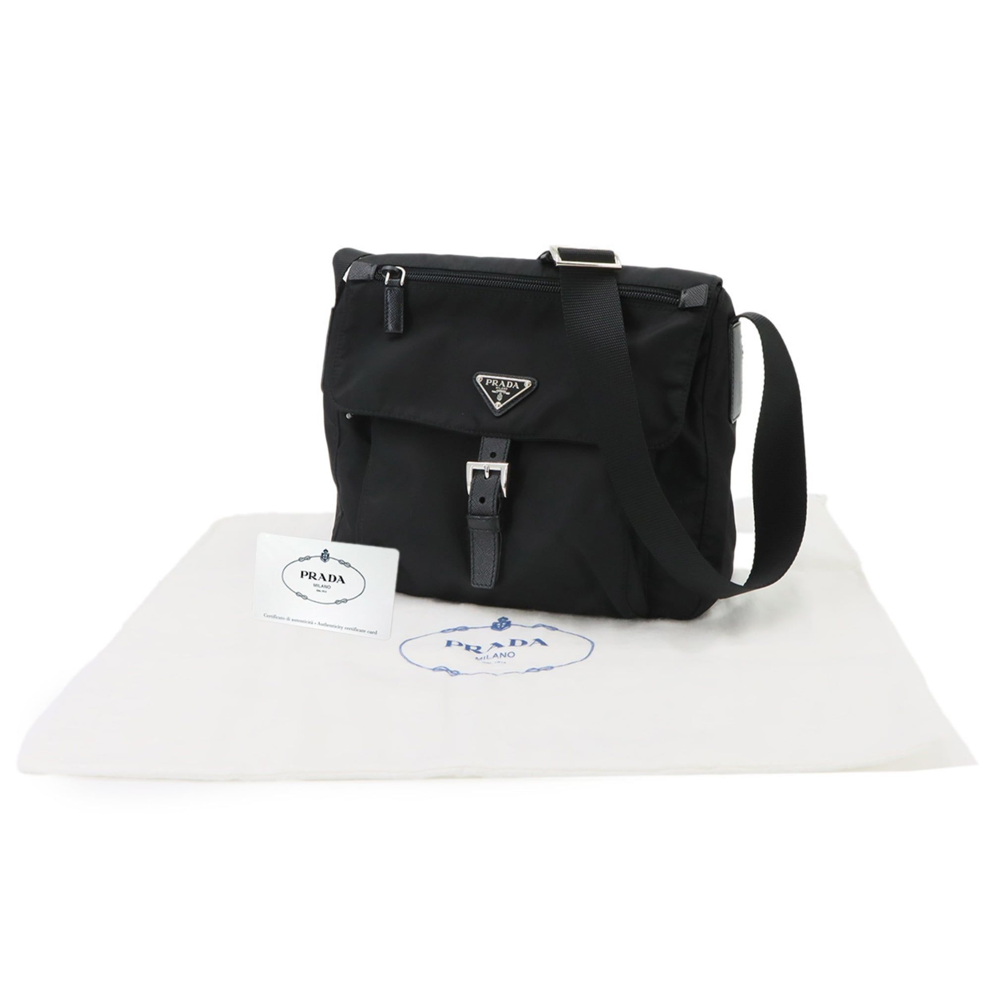 Nylon Saffiano Triangle Leather Shoulder Bag (Pre-Owned) - Prada - Modalova