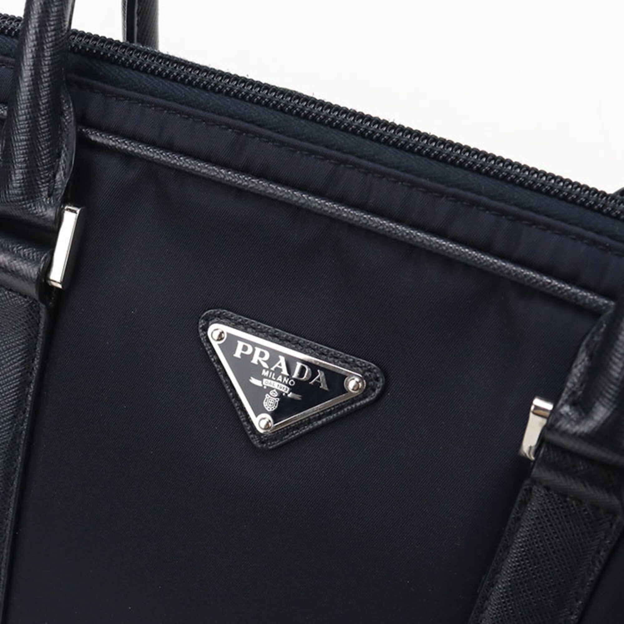 Nylon Leather Briefcase (Pre-Owned) - Prada - Modalova