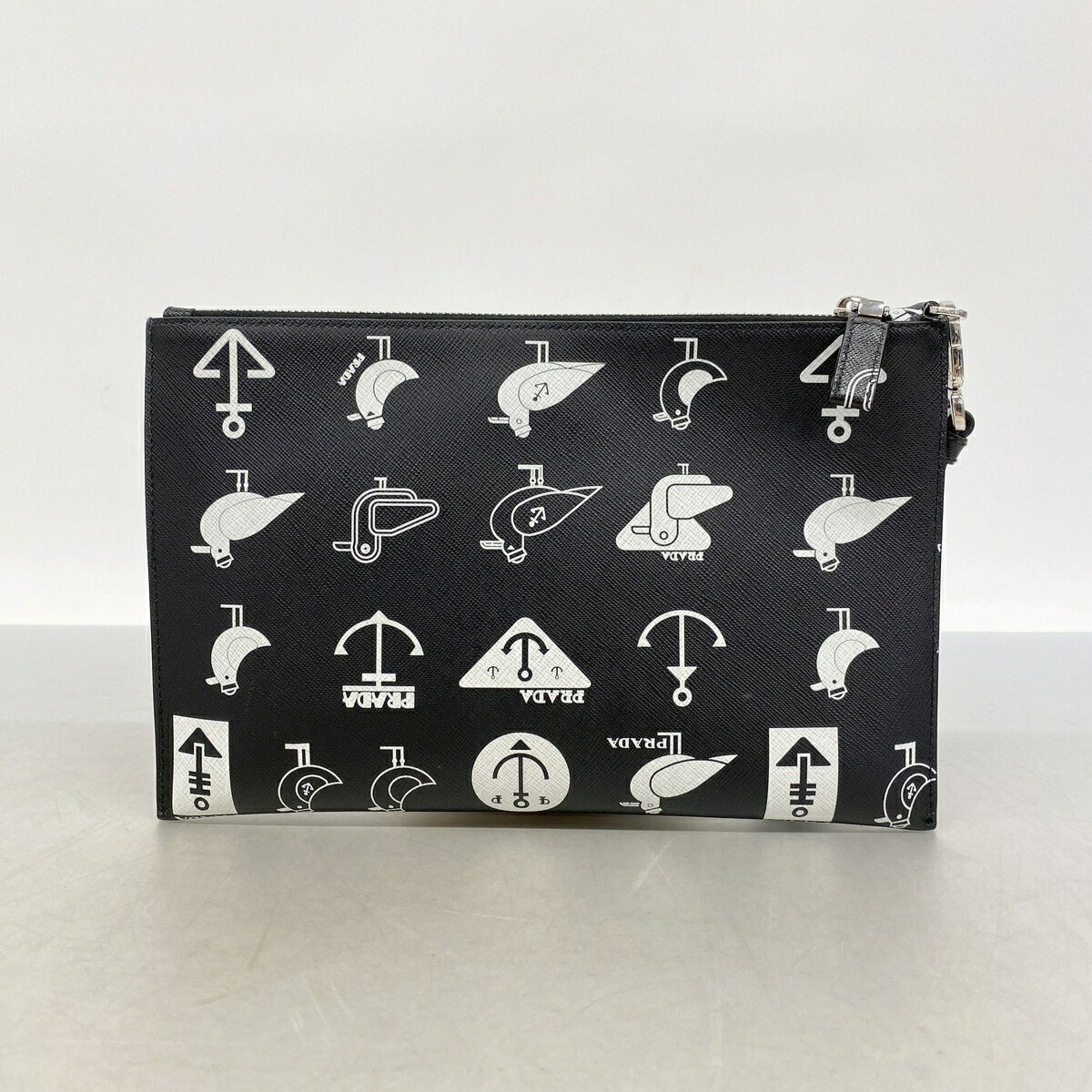 Leather Clutch Bag (Pre-Owned) - Prada - Modalova