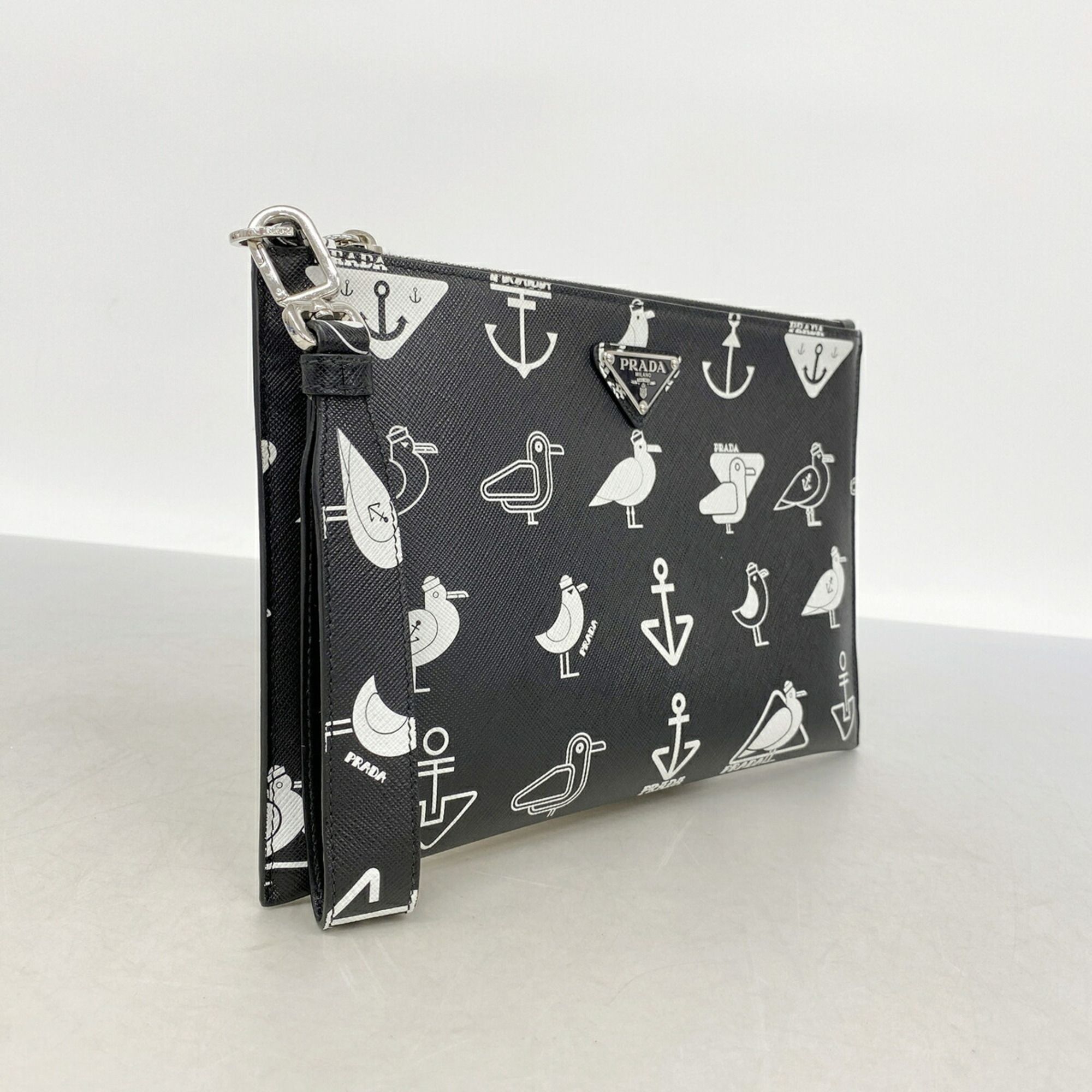 Leather Clutch Bag (Pre-Owned) - Prada - Modalova