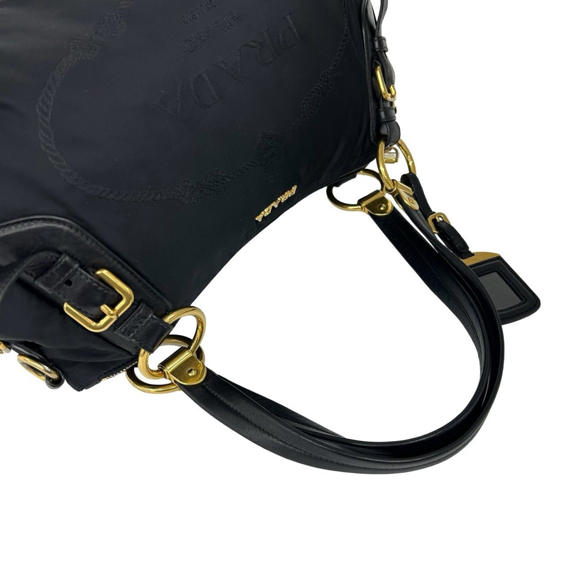 Nylon Leather Shoulder Bag Tote Bag (Pre-Owned) - Prada - Modalova
