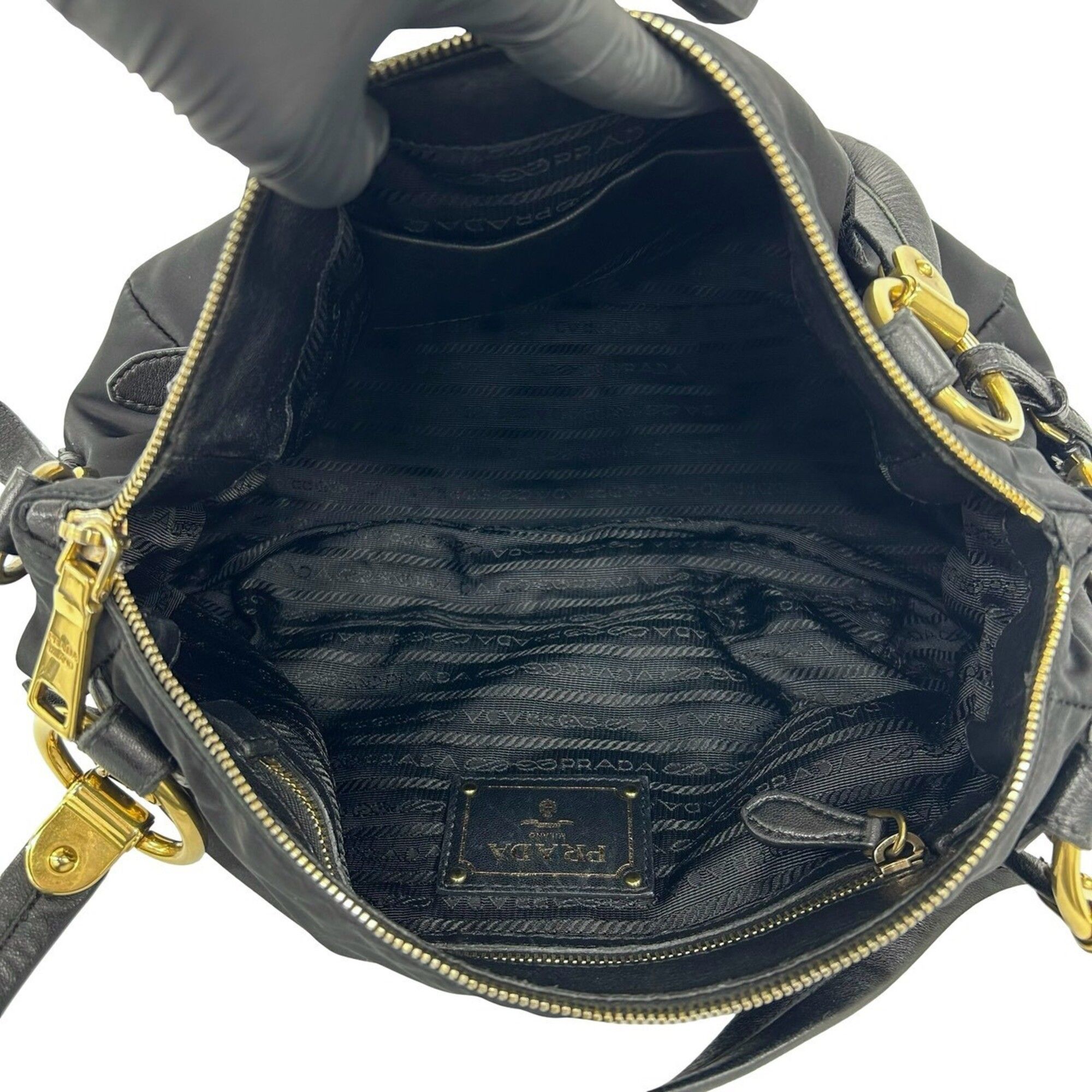 Nylon Leather Shoulder Bag Tote Bag (Pre-Owned) - Prada - Modalova