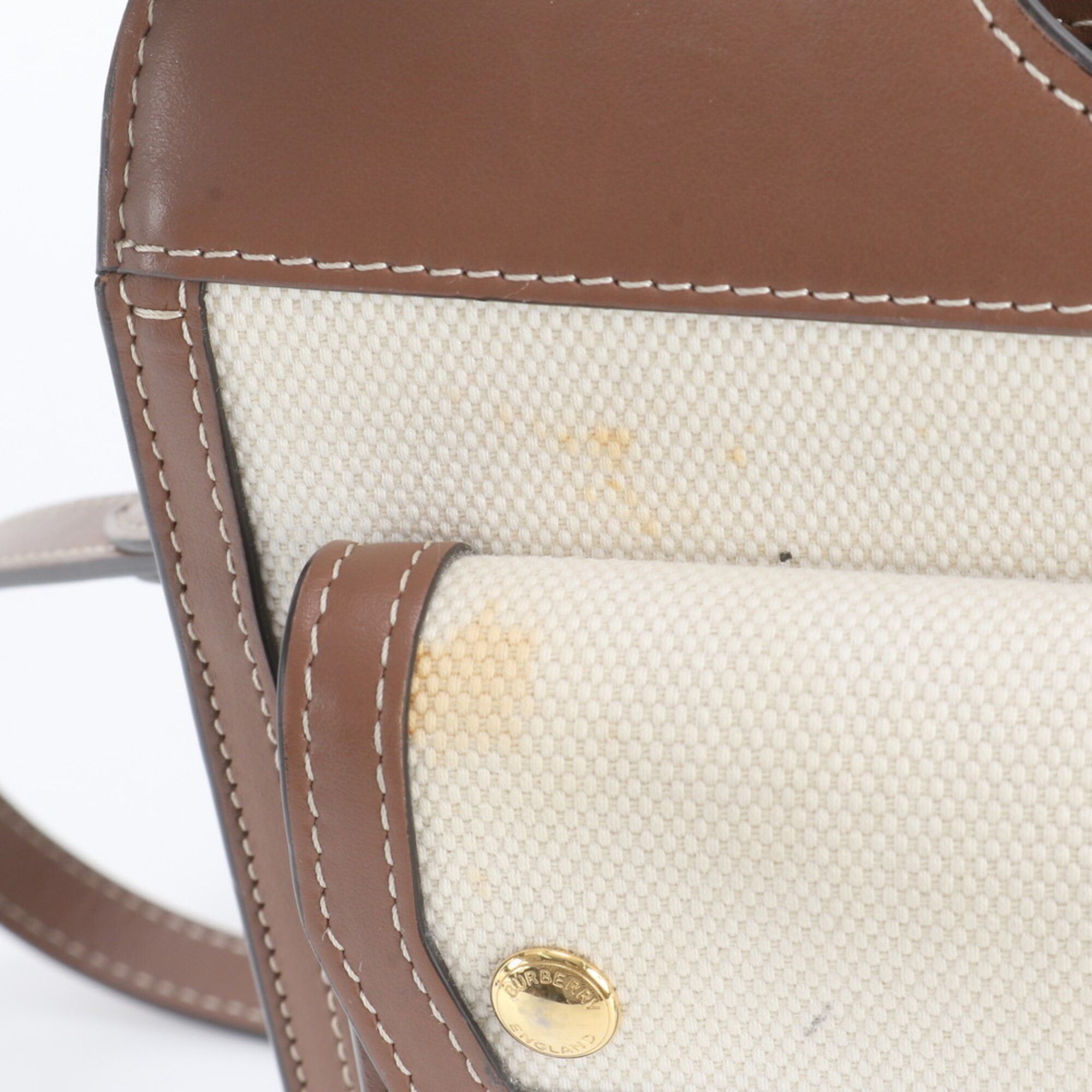 Leather Canvas Shoulder Bag (Pre-Owned) - Burberry - Modalova