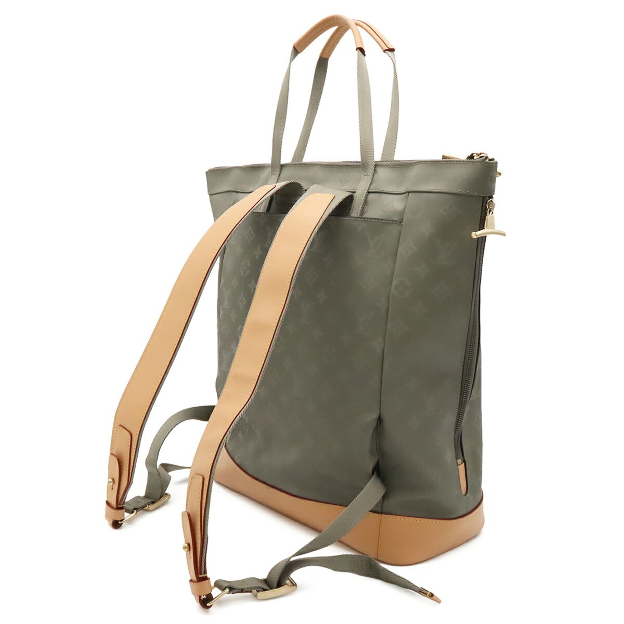 Silver Monogram Canvas Leather Backpack Tote Bag (Pre-Owned) - Louis Vuitton - Modalova