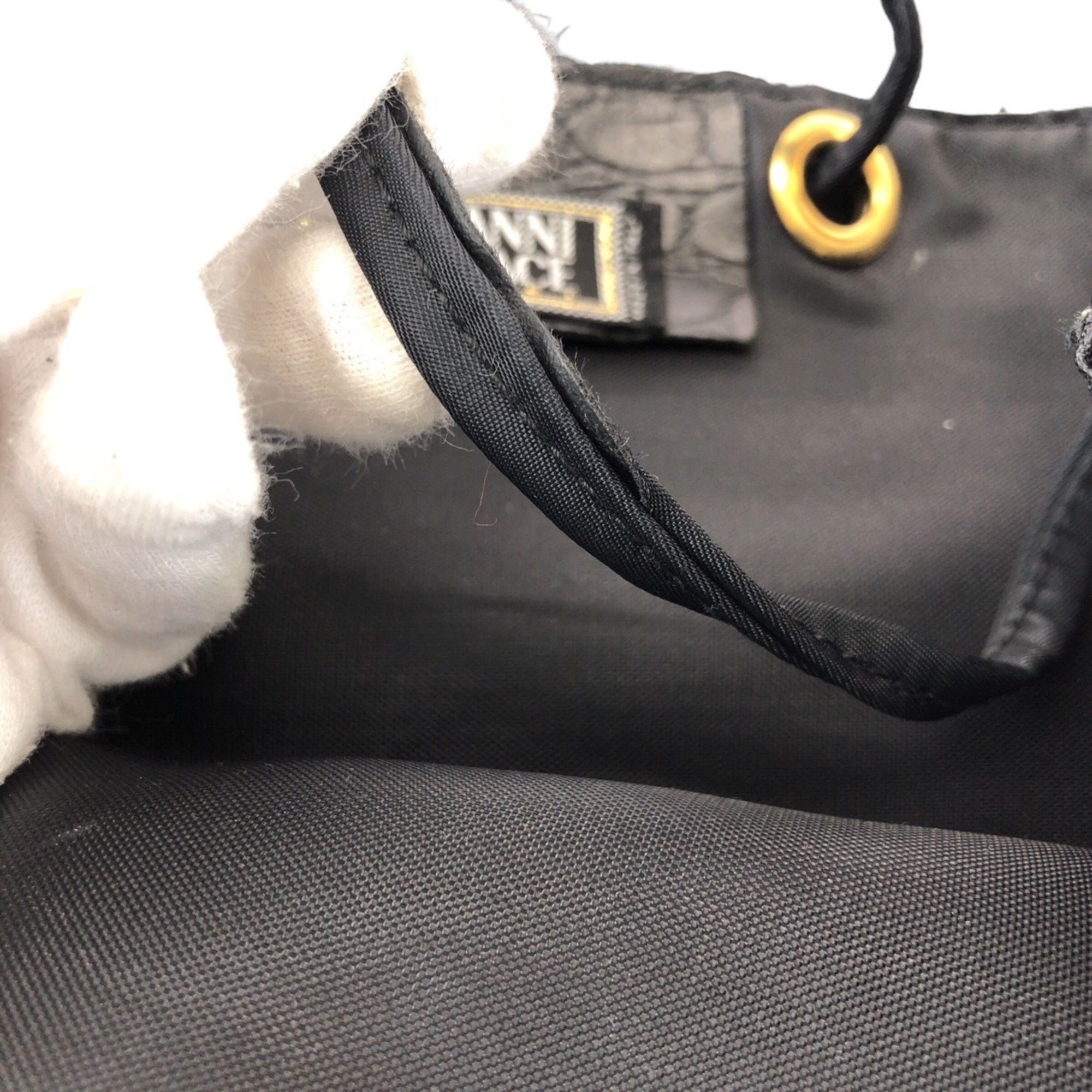 Nylon Leather Backpack (Pre-Owned) - Versace - Modalova