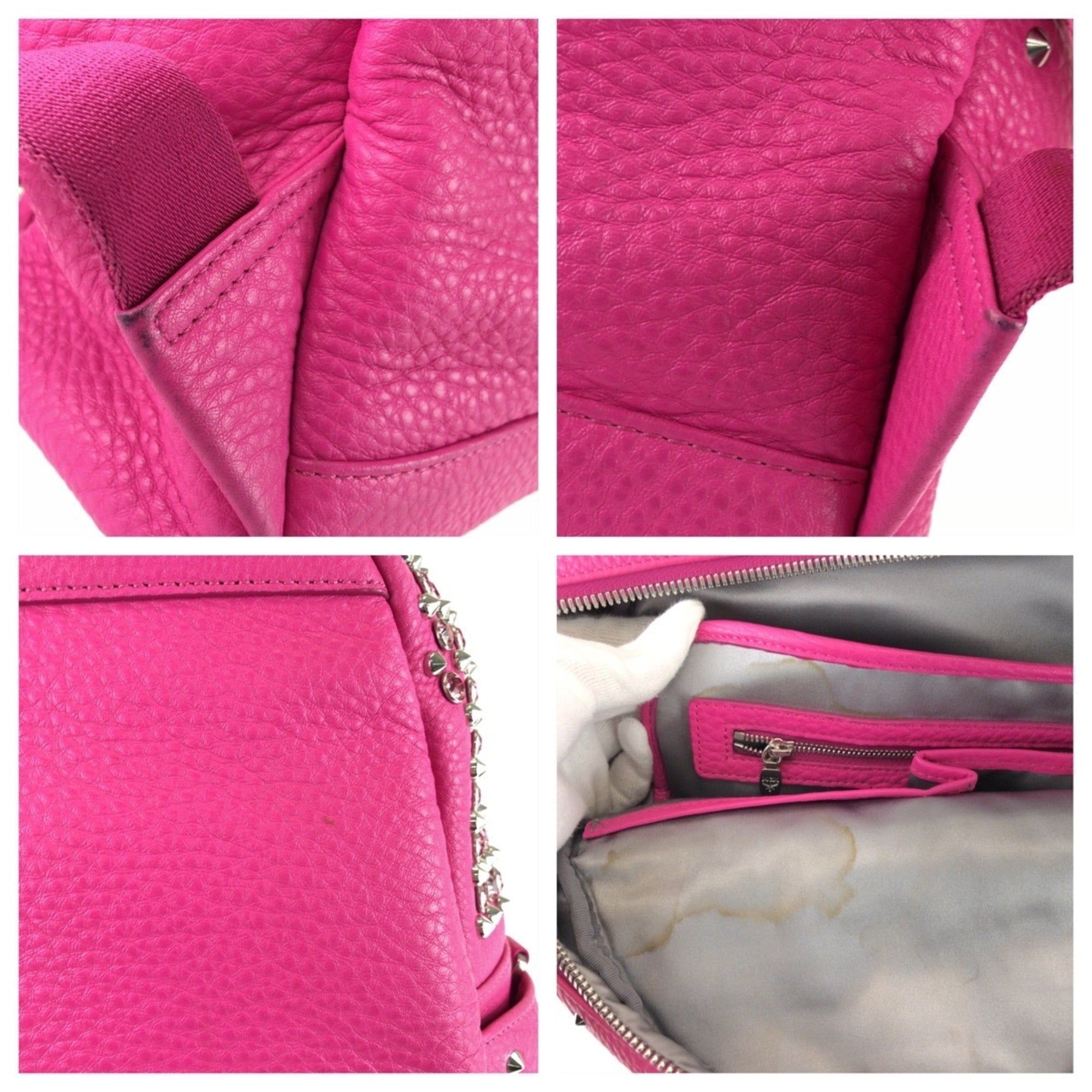Leather Rhinestone Backpack (Pre-Owned) - MCM - Modalova