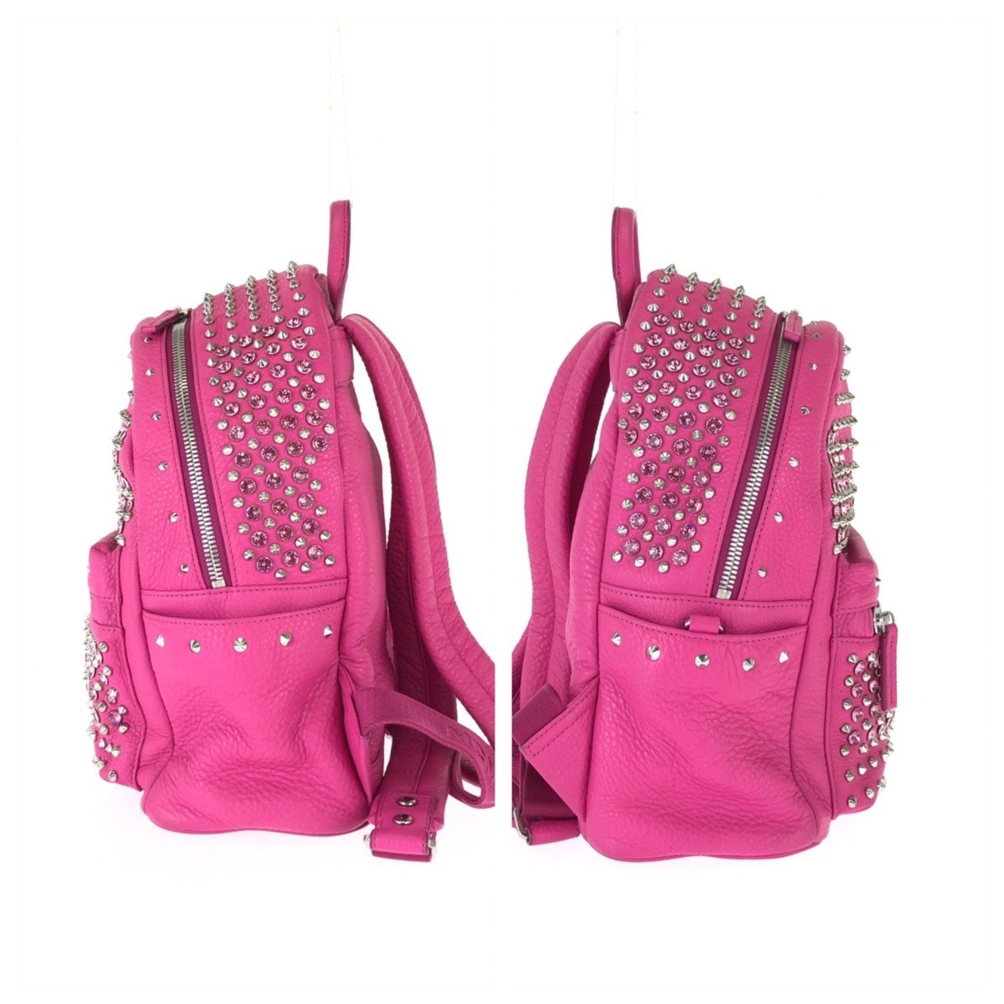 Leather Rhinestone Backpack (Pre-Owned) - MCM - Modalova
