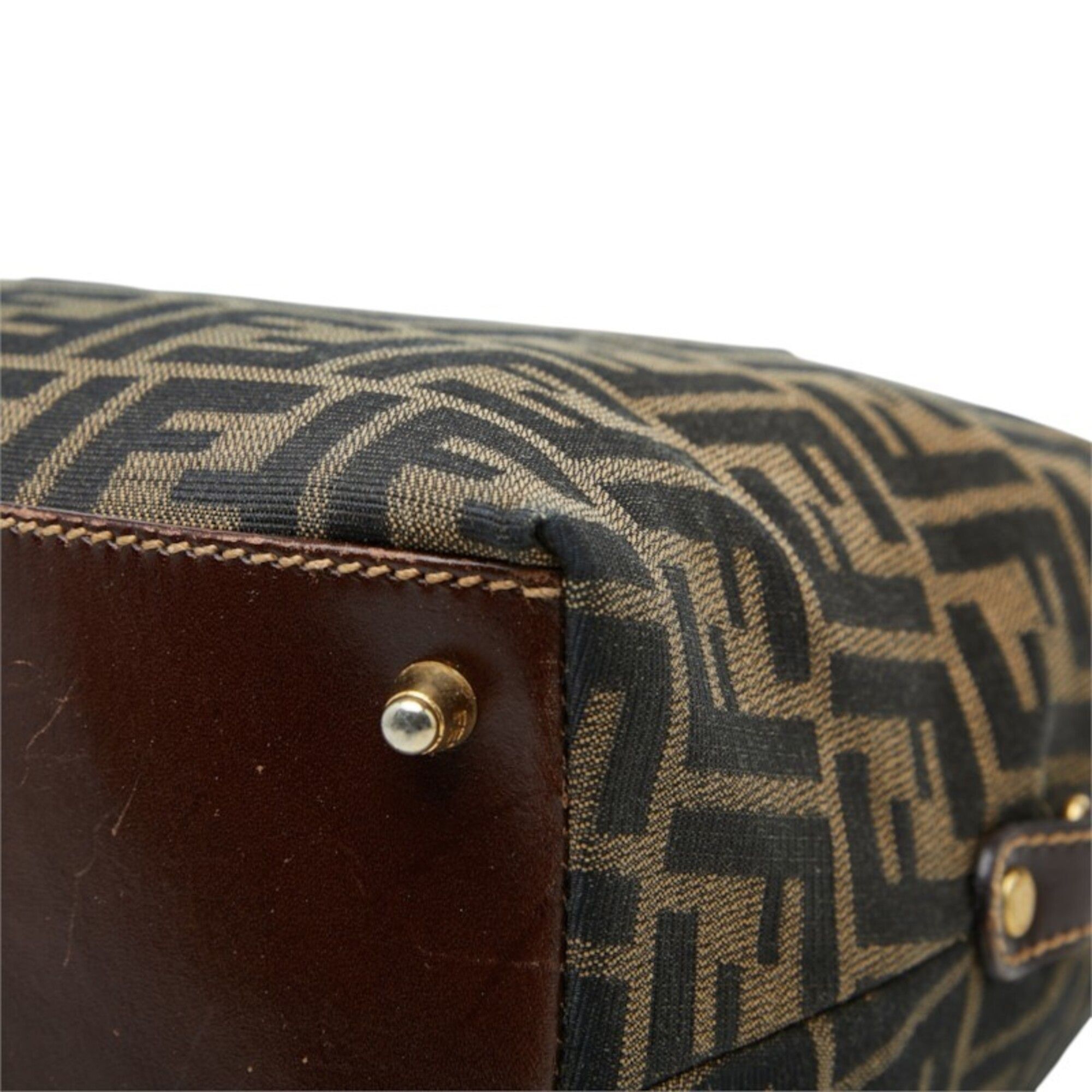 Zucca Canvas Leather Handbag (Pre-Owned) - Fendi - Modalova