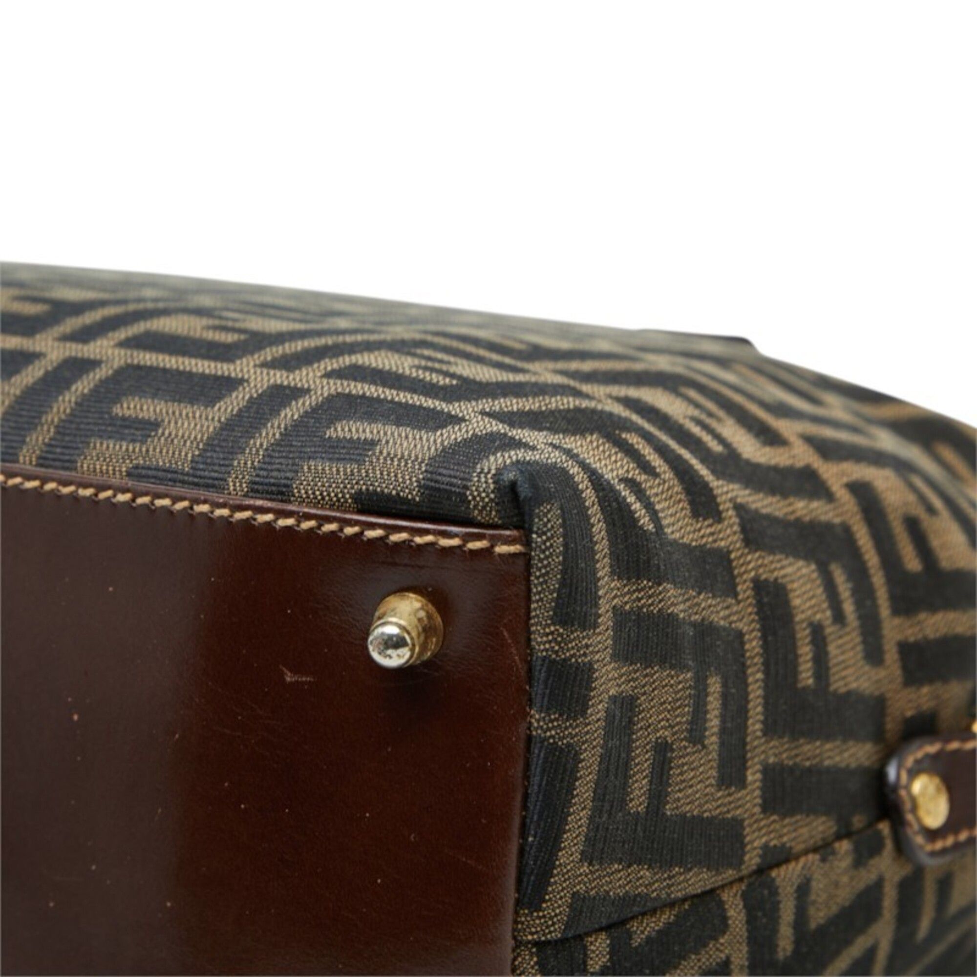 Zucca Canvas Leather Handbag (Pre-Owned) - Fendi - Modalova