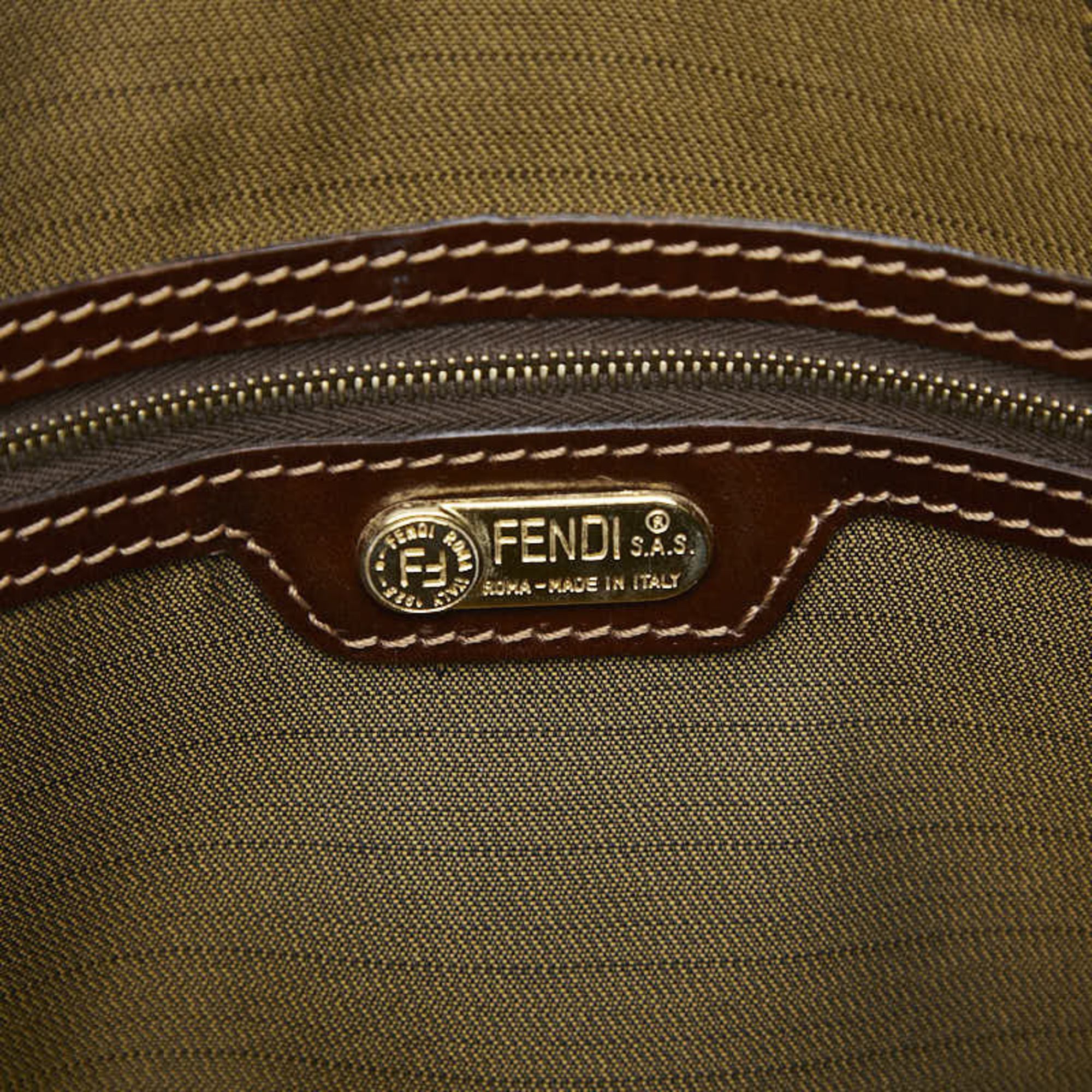 Zucca Canvas Leather Handbag (Pre-Owned) - Fendi - Modalova