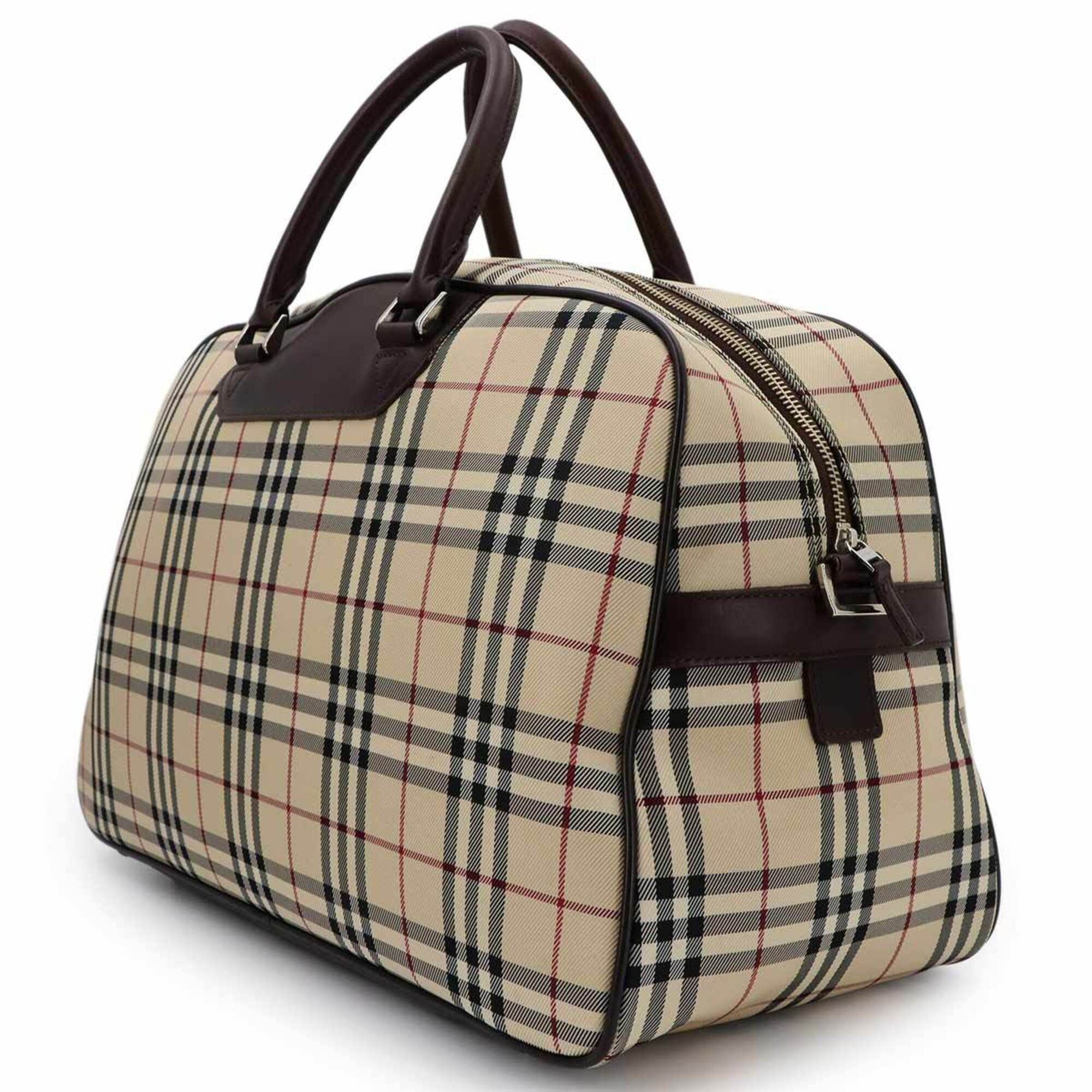 Canvas Leather Boston Bag Handbag (Pre-Owned) - Burberry - Modalova