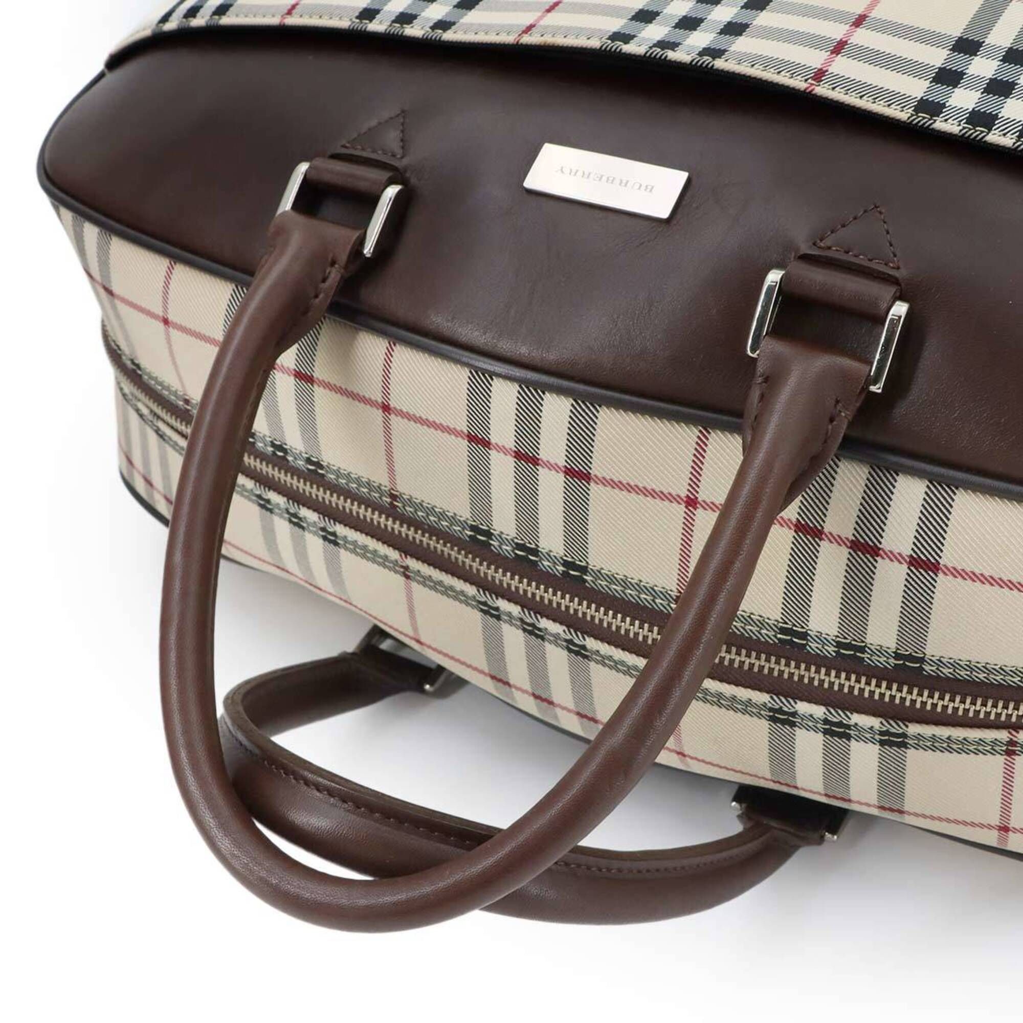 Canvas Leather Boston Bag Handbag (Pre-Owned) - Burberry - Modalova