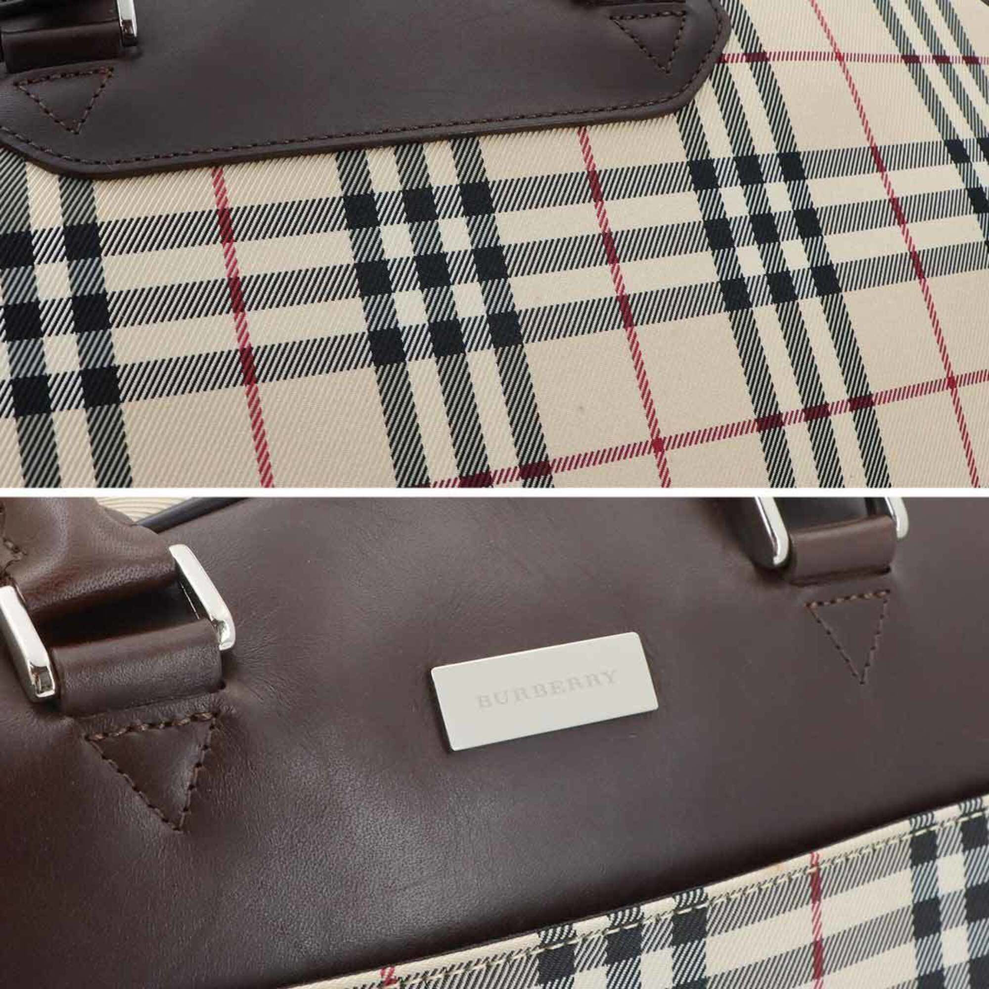 Canvas Leather Boston Bag Handbag (Pre-Owned) - Burberry - Modalova