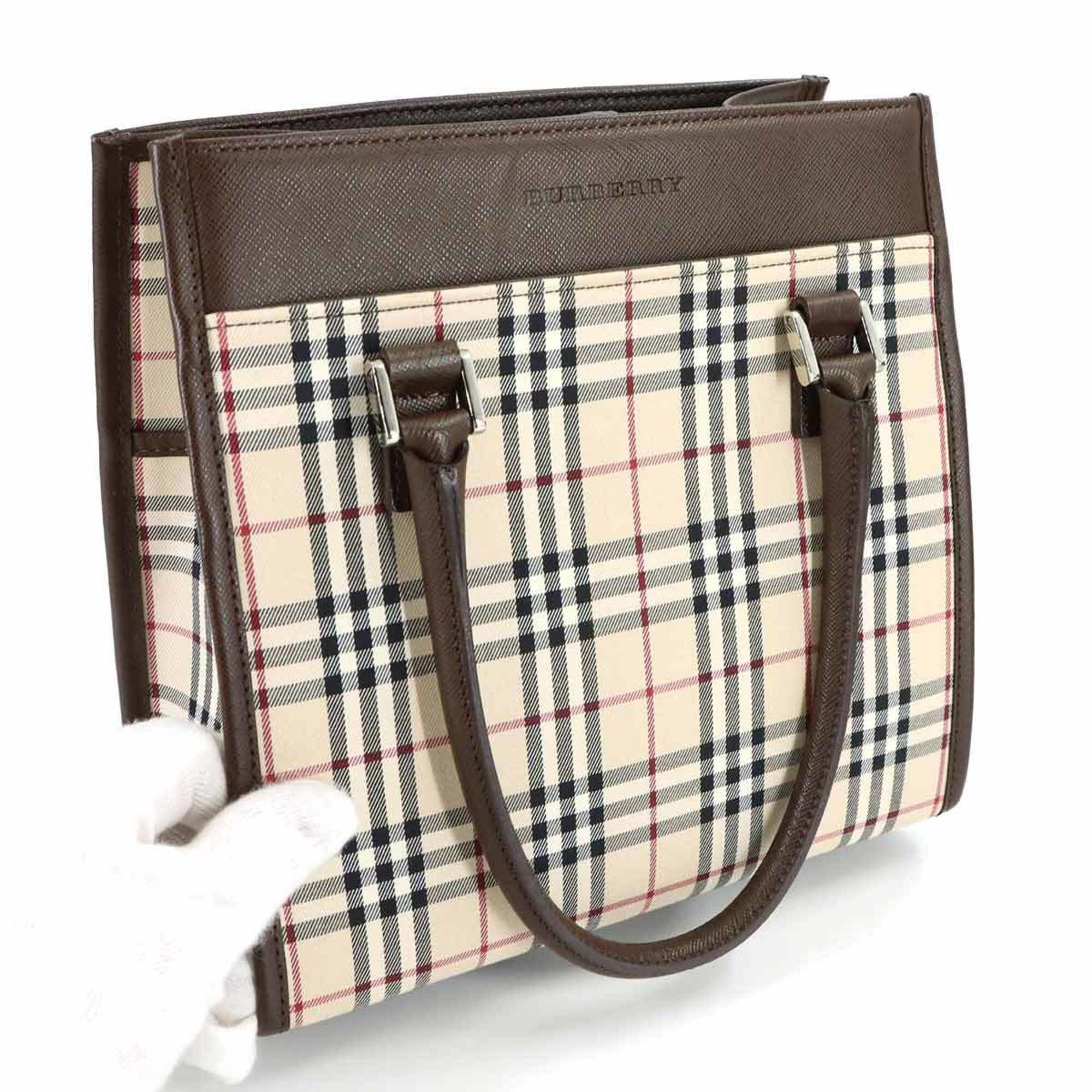 Canvas Leather Handbag (Pre-Owned) - Burberry - Modalova