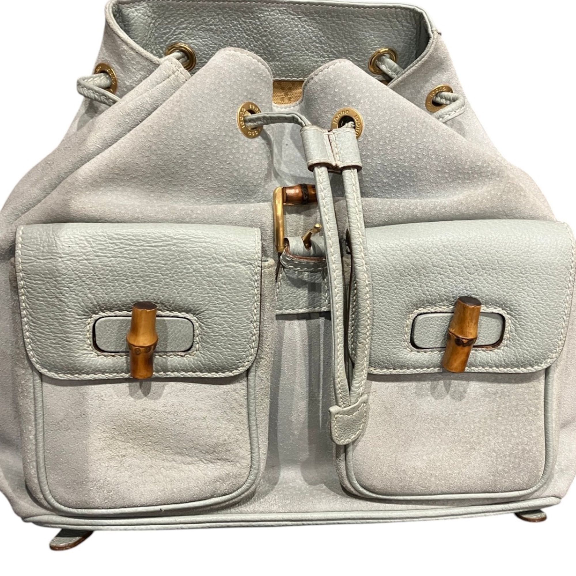 Bamboo Suede Leather Backpack (Pre-Owned) - Gucci - Modalova