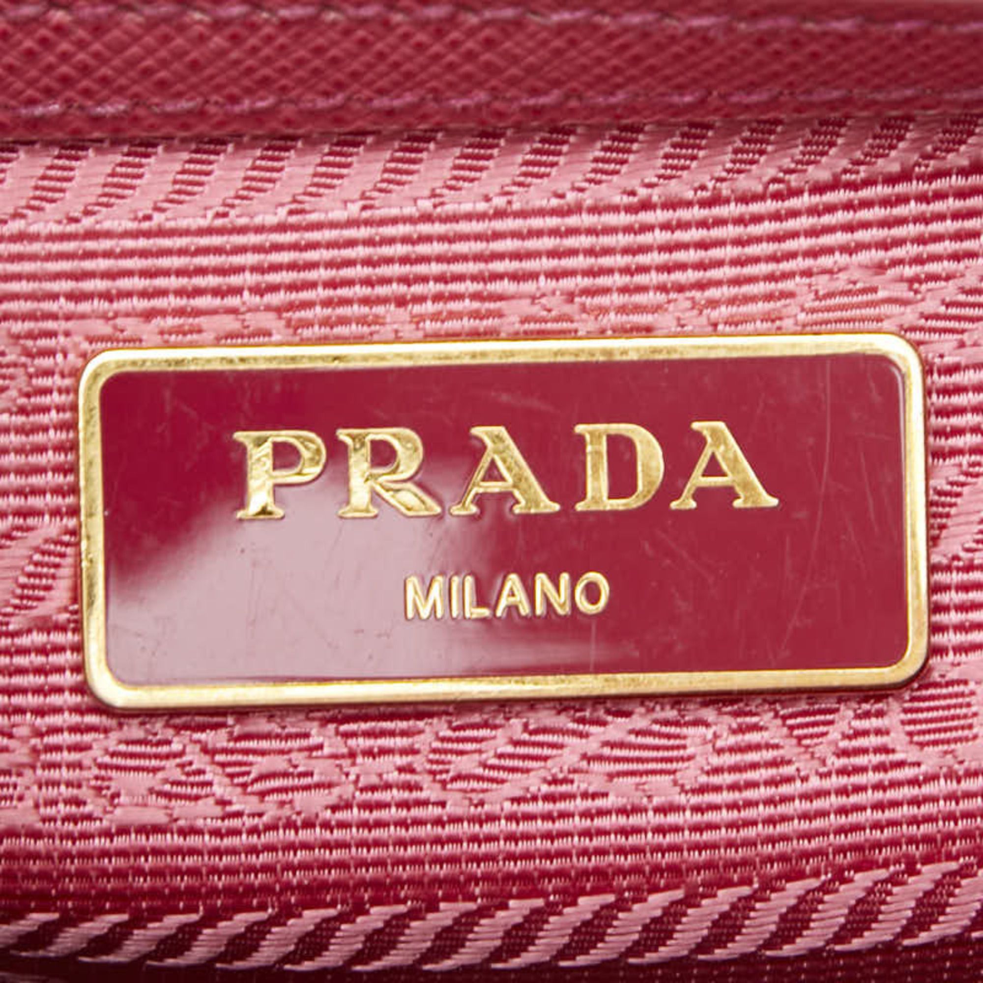 Saffiano Triangle Leather Handbag Shoulder Bag (Pre-Owned) - Prada - Modalova