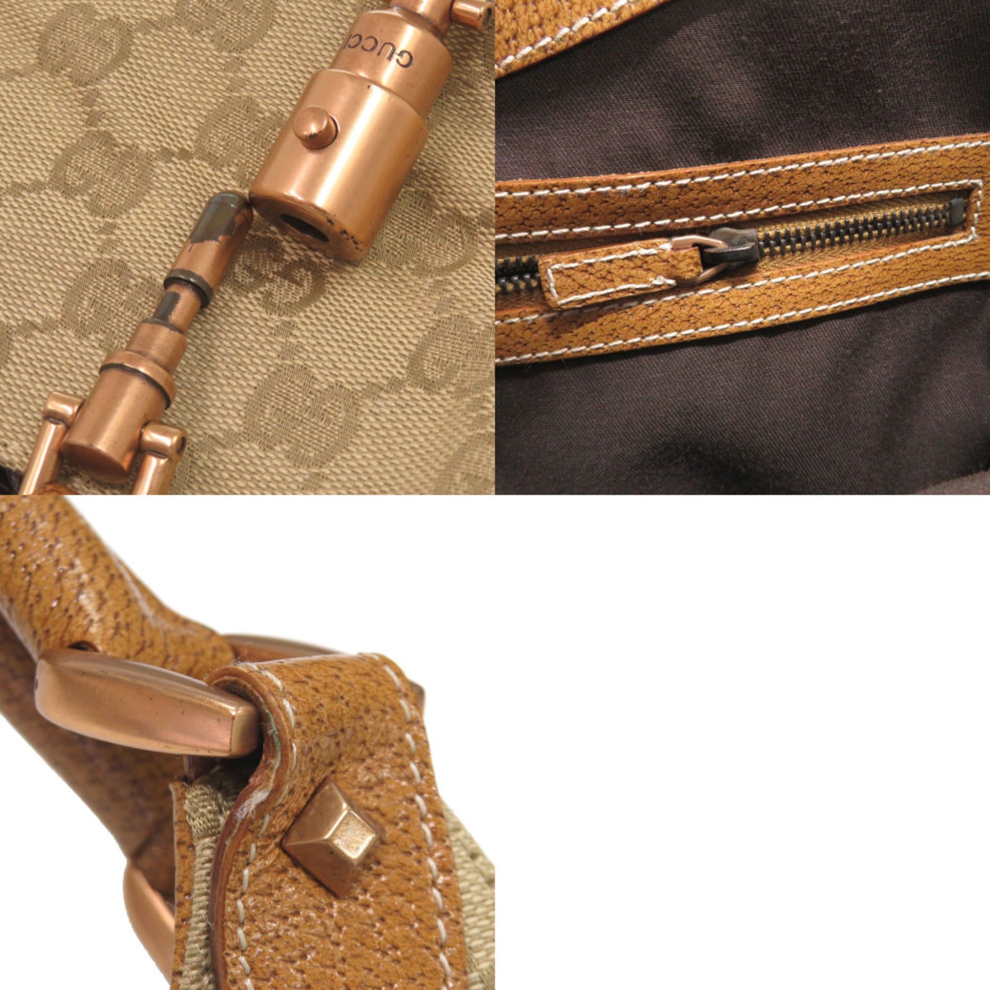 Gg Canvas Leather Shoulder Bag (Pre-Owned) - Gucci - Modalova