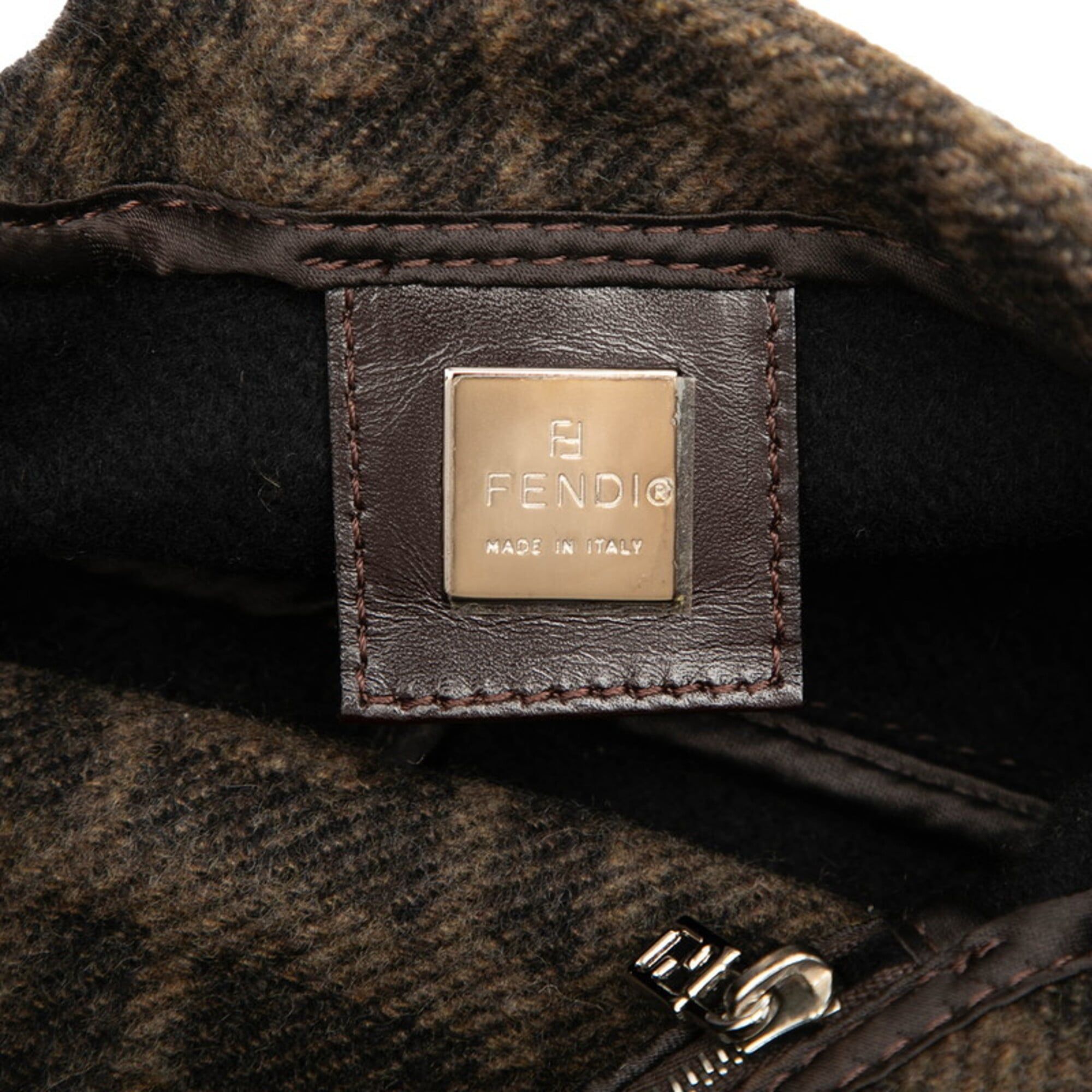 Wool Leather Handbag Shoulder Bag (Pre-Owned) - Fendi - Modalova