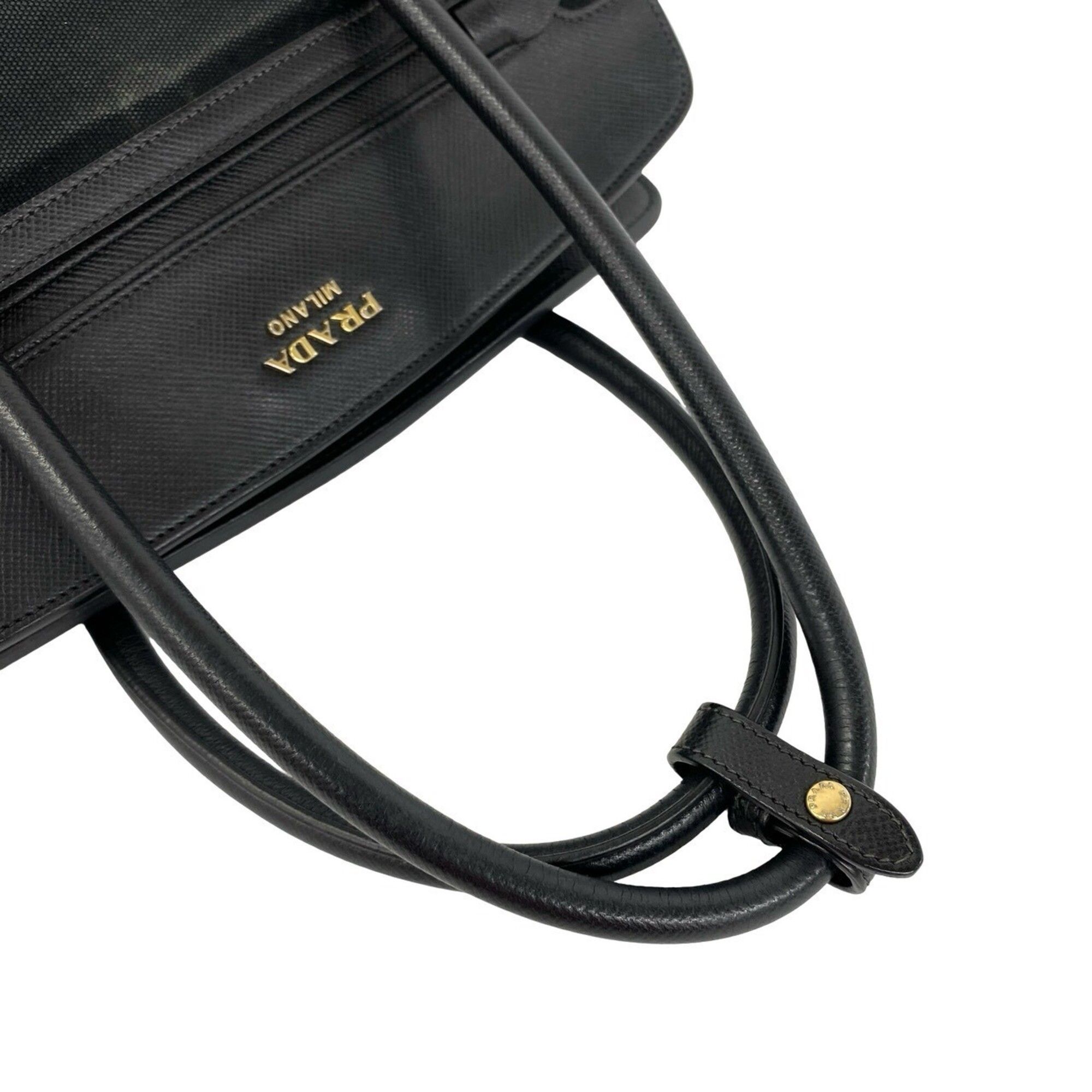 Leather Canvas Handbag Shoulder Bag Tote Bag (Pre-Owned) - Prada - Modalova