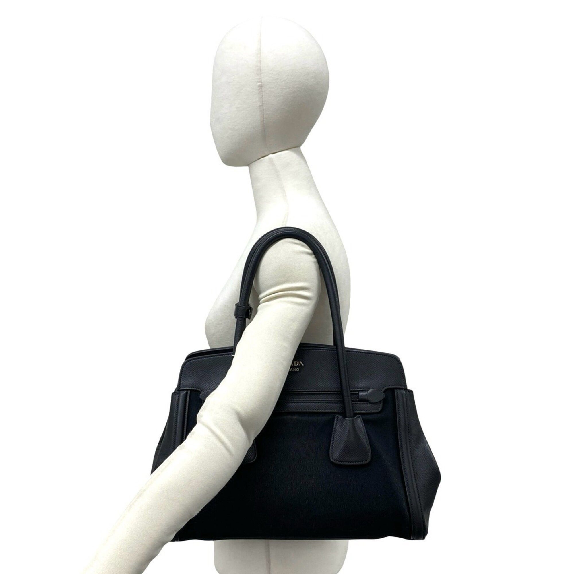 Leather Canvas Handbag Shoulder Bag Tote Bag (Pre-Owned) - Prada - Modalova