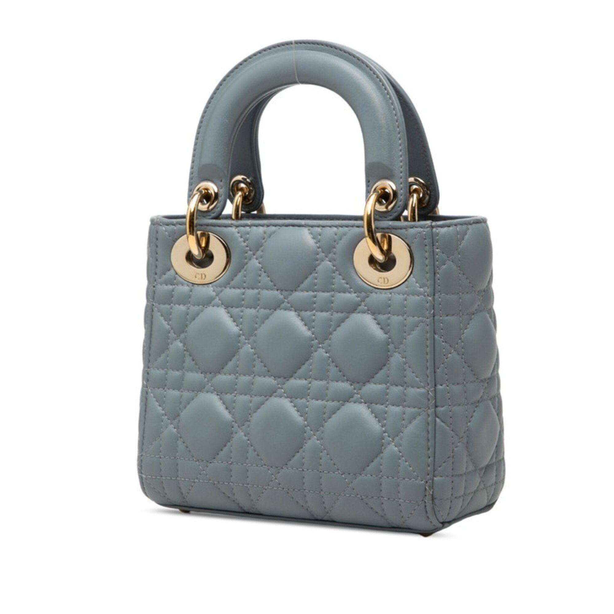 Lady Dior Leather Handbag Shoulder Bag (Pre-Owned) - Christian Dior - Modalova