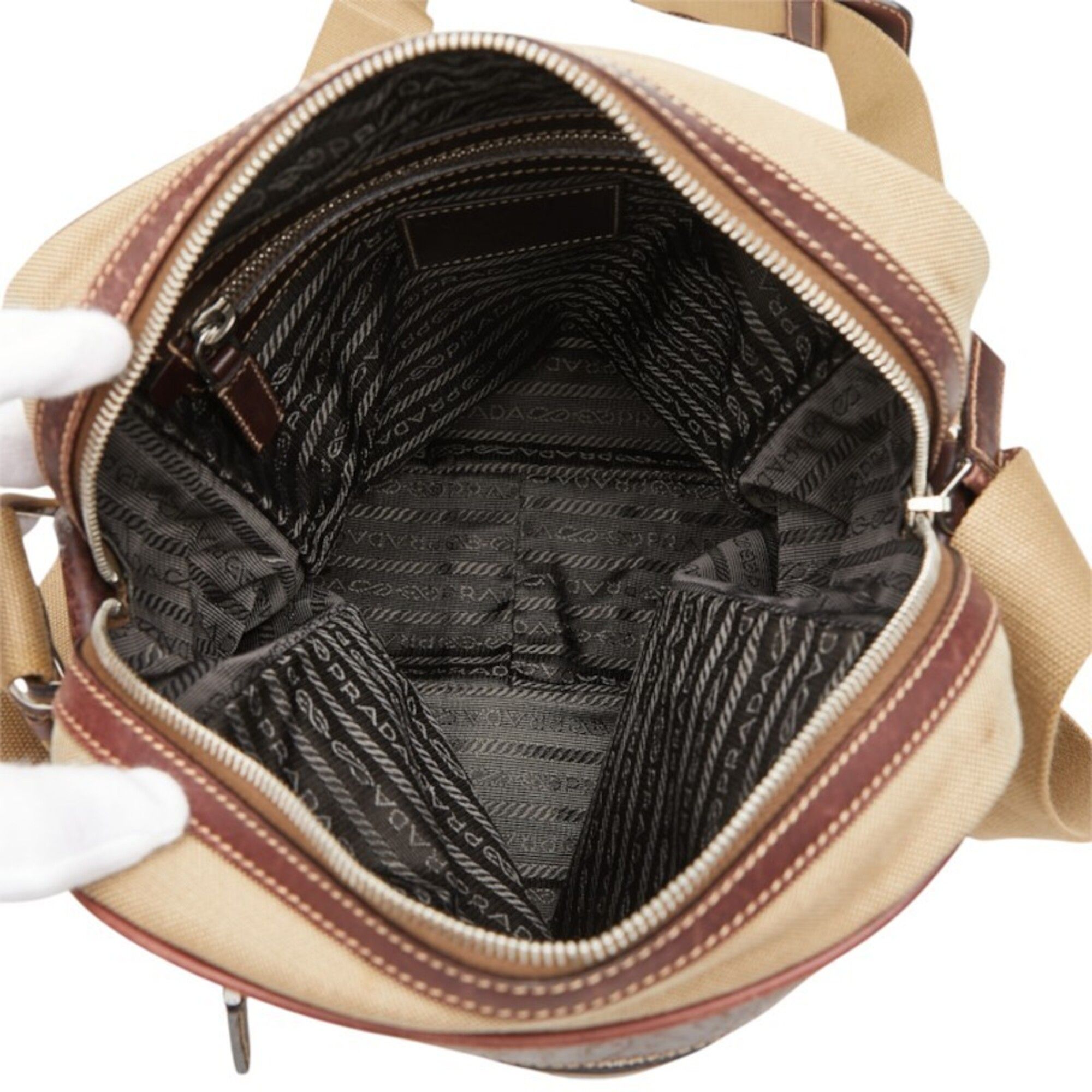 Canvas Leather Shoulder Bag (Pre-Owned) - Prada - Modalova