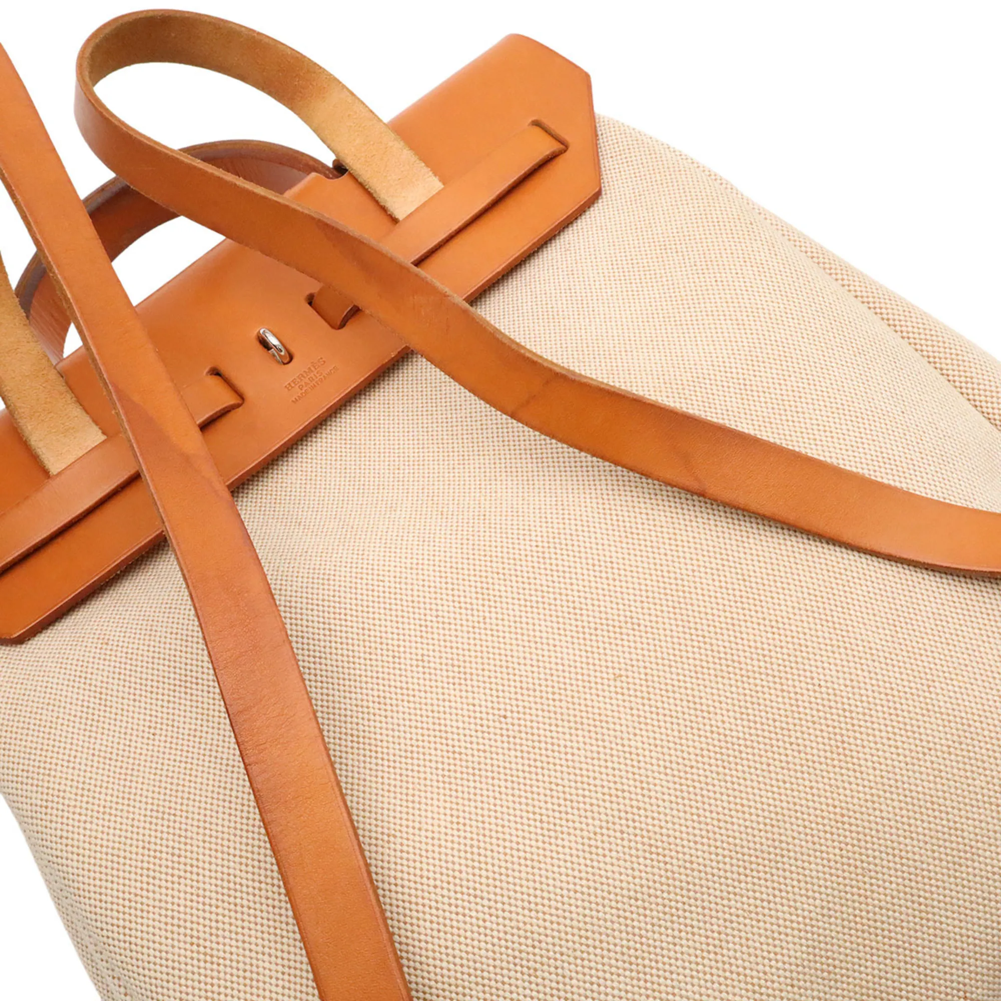 Her Bag Toile H Leather Backpack (Pre-Owned) - Hermes - Modalova