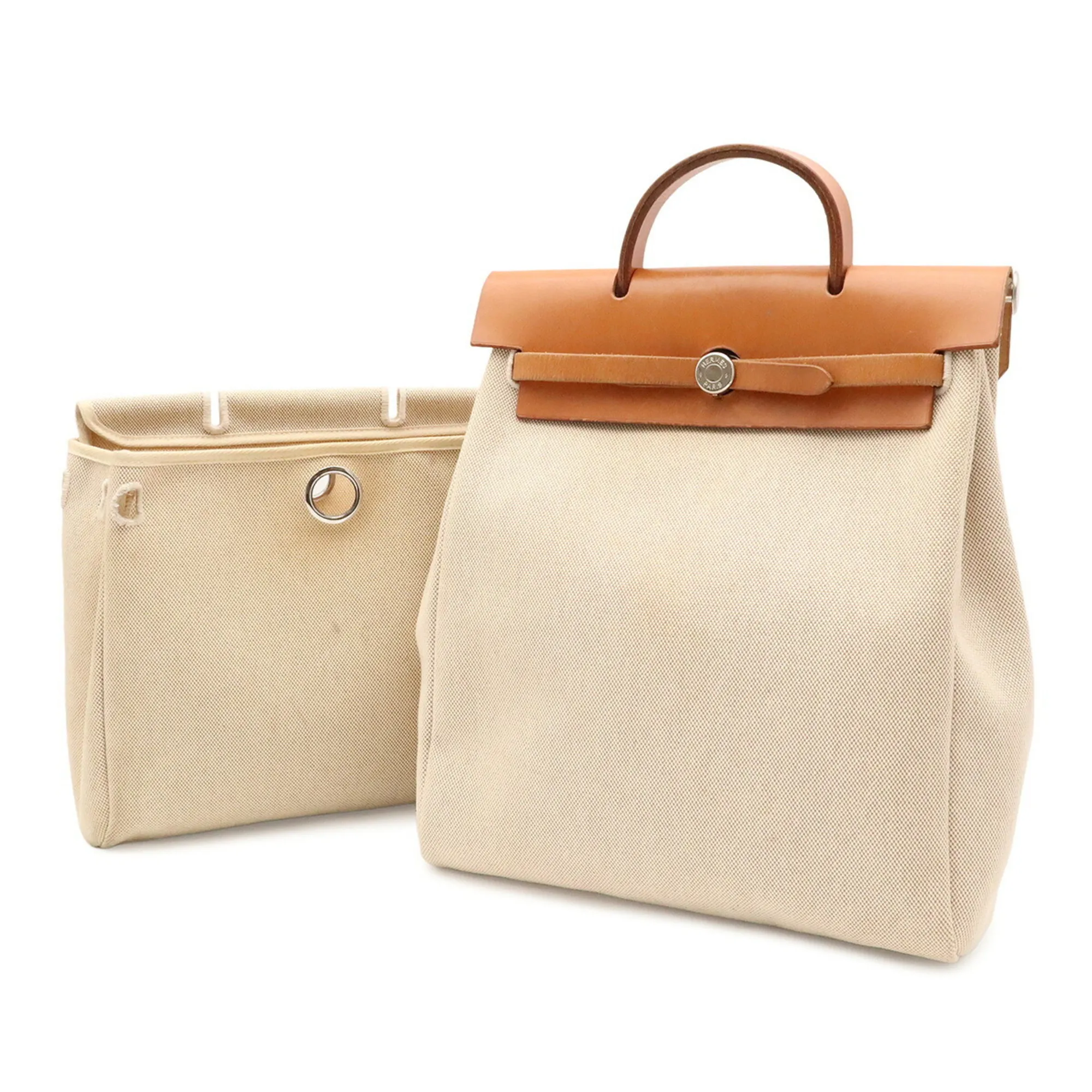 Her Bag Toile H Leather Backpack (Pre-Owned) - Hermes - Modalova