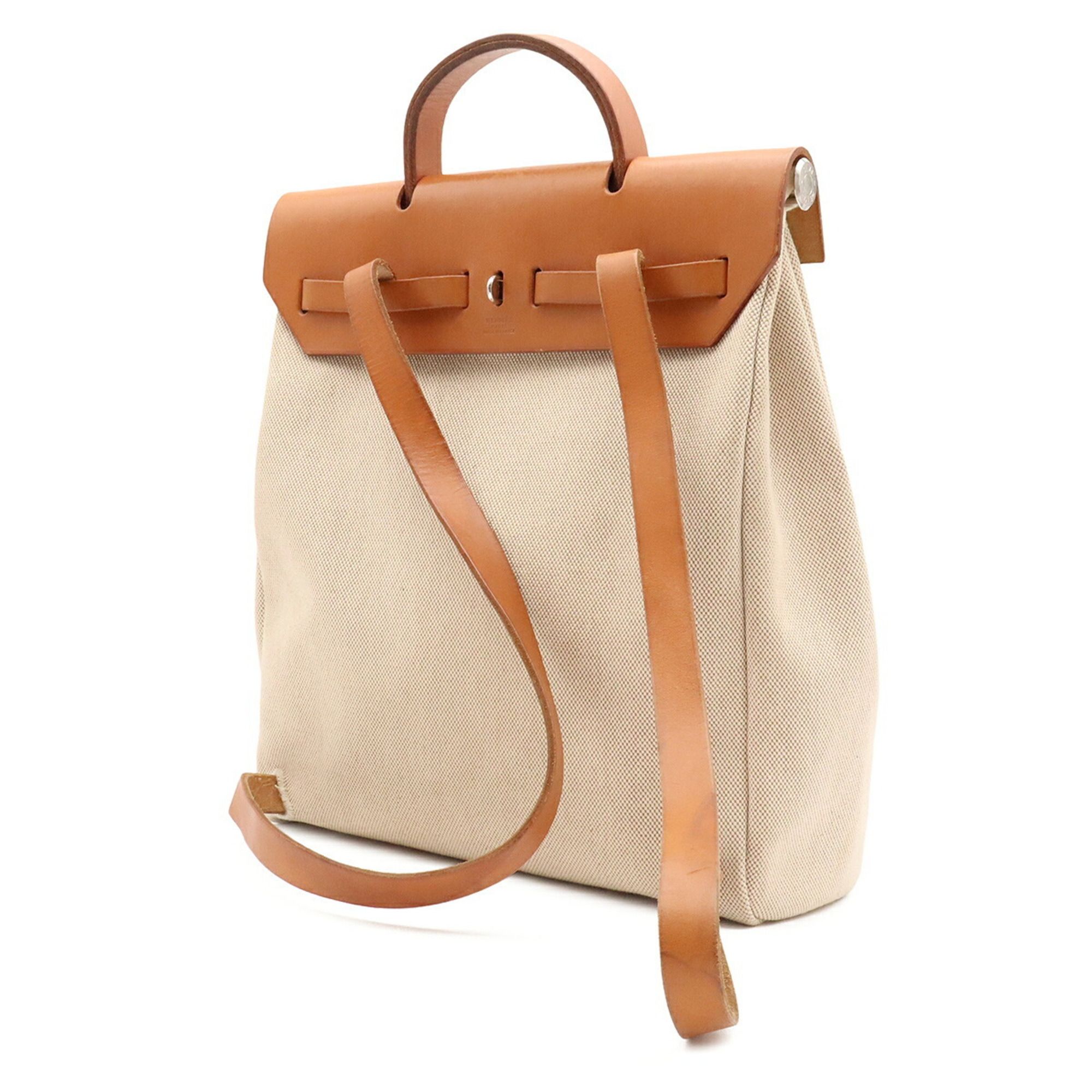 Her Bag Toile H Leather Backpack (Pre-Owned) - Hermes - Modalova
