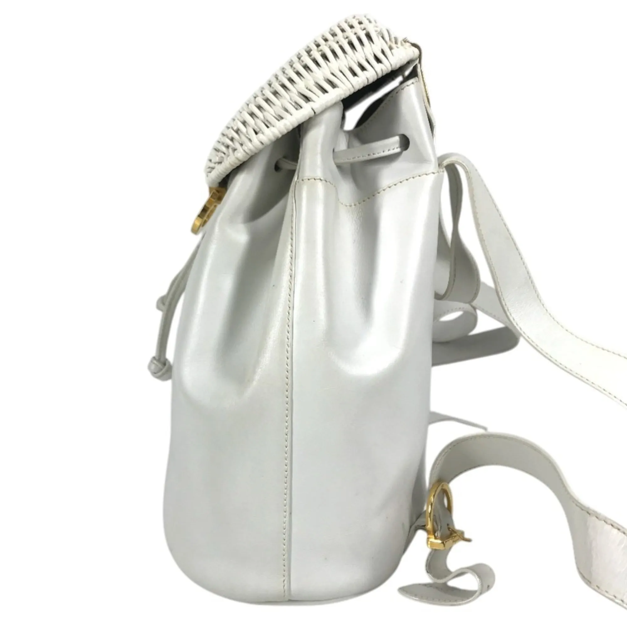 Gancini Straw Leather Backpack (Pre-Owned) - Salvatore Ferragamo - Modalova