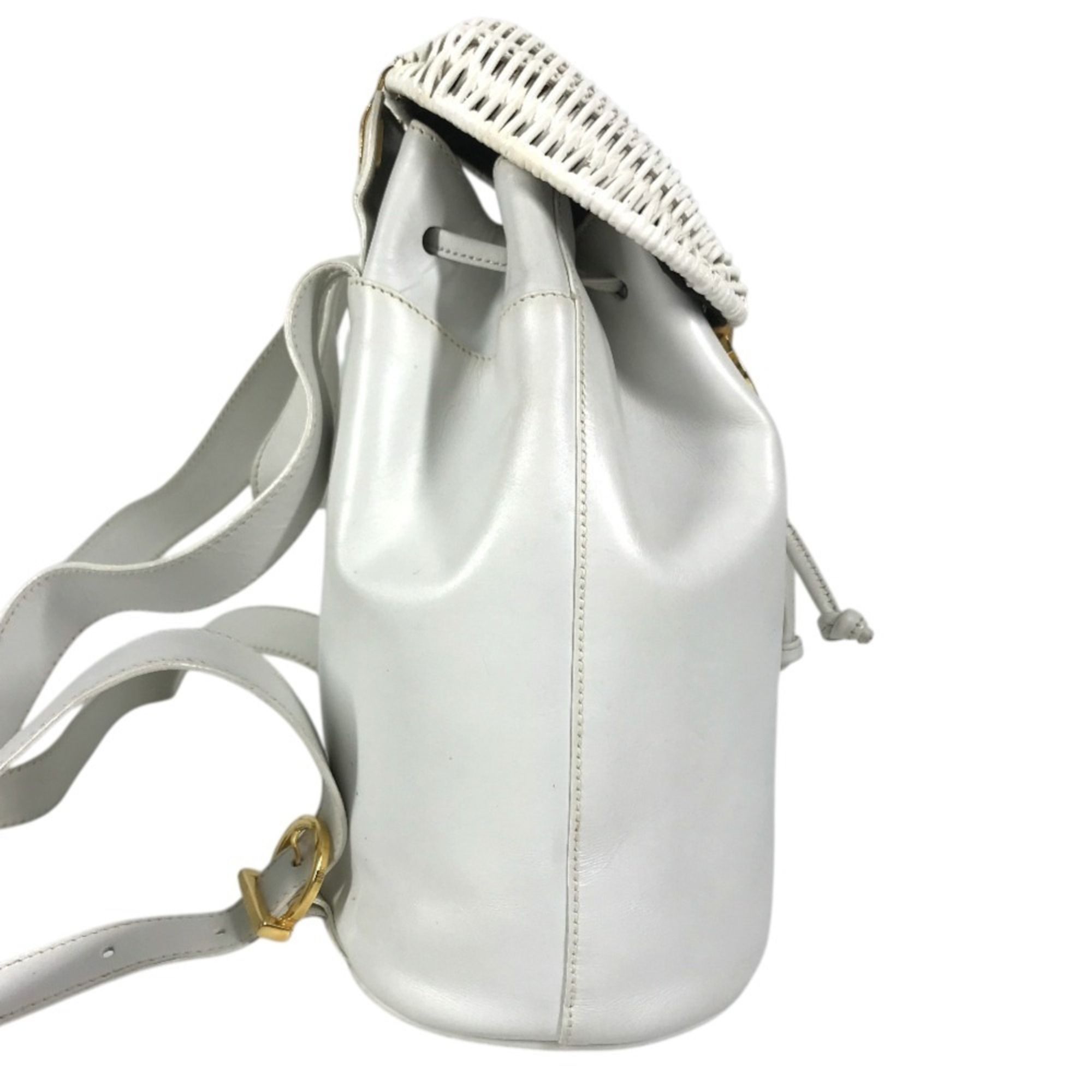 Gancini Straw Leather Backpack (Pre-Owned) - Salvatore Ferragamo - Modalova