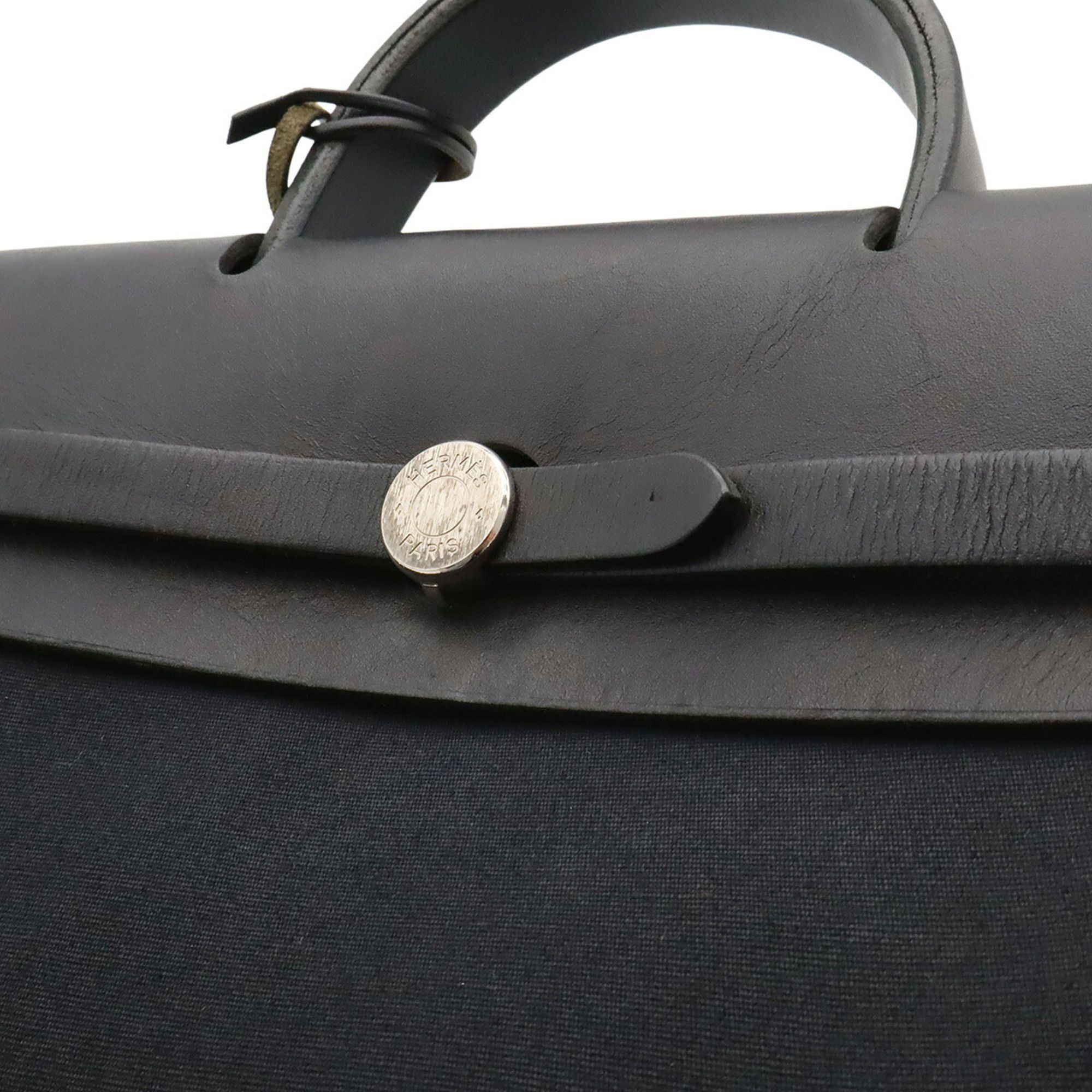 Her Bag Toile Officier Leather Backpack Handbag (Pre-Owned) - Hermes - Modalova