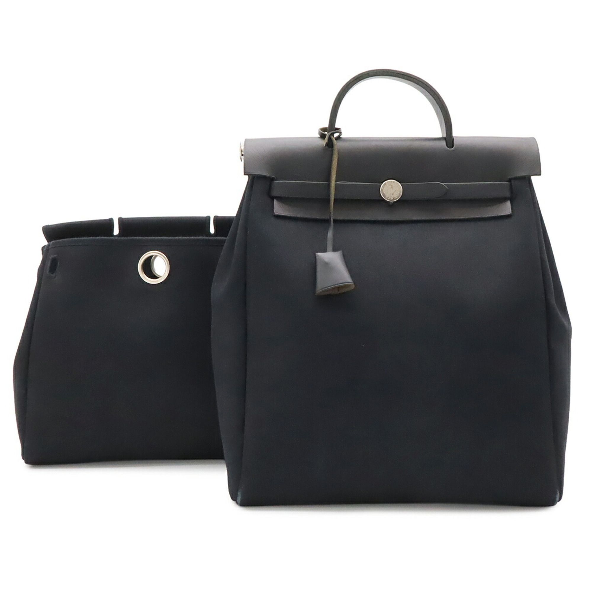 Her Bag Toile Officier Leather Backpack Handbag (Pre-Owned) - Hermes - Modalova