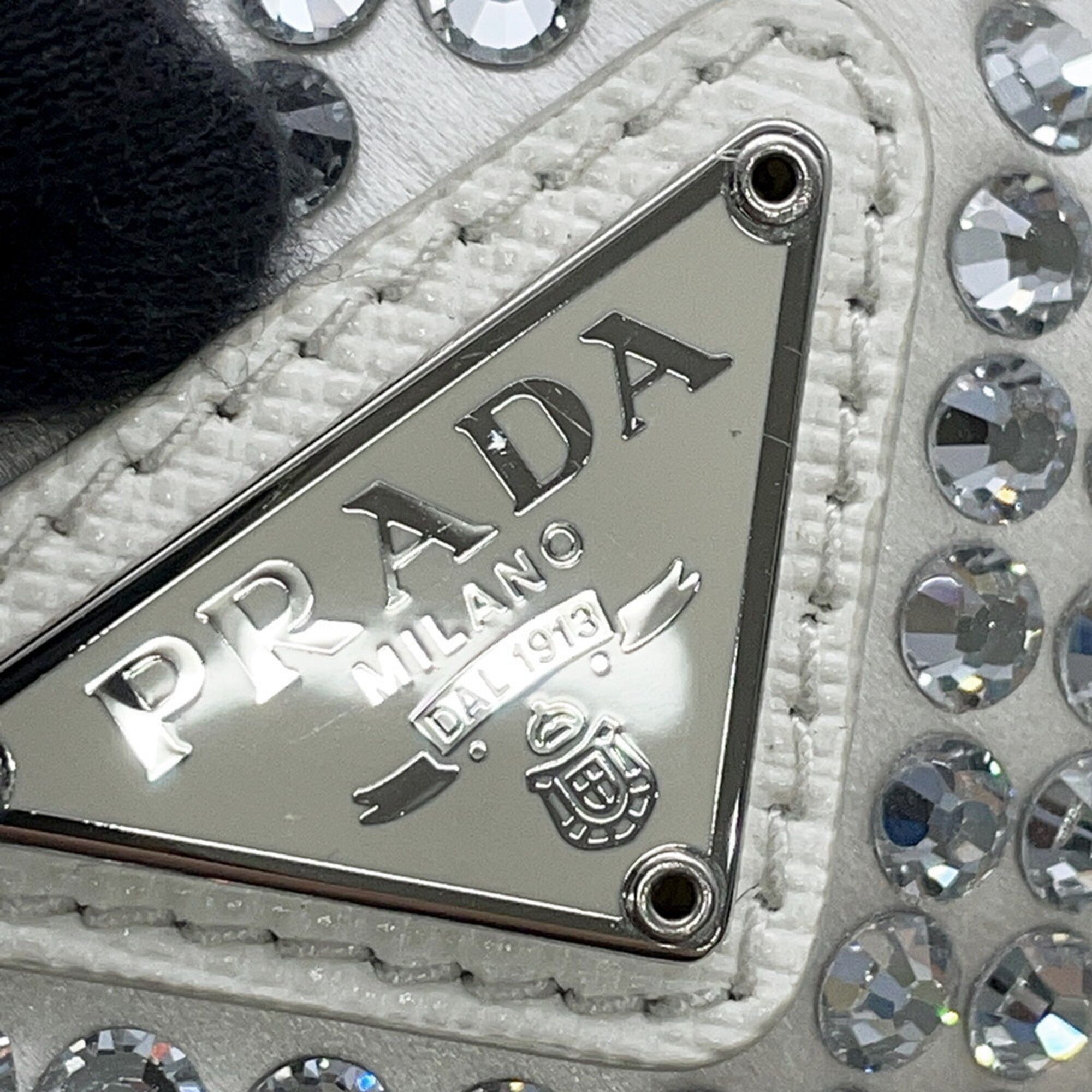 Rhinestone Saffiano Triangle Handbag (Pre-Owned) - Prada - Modalova