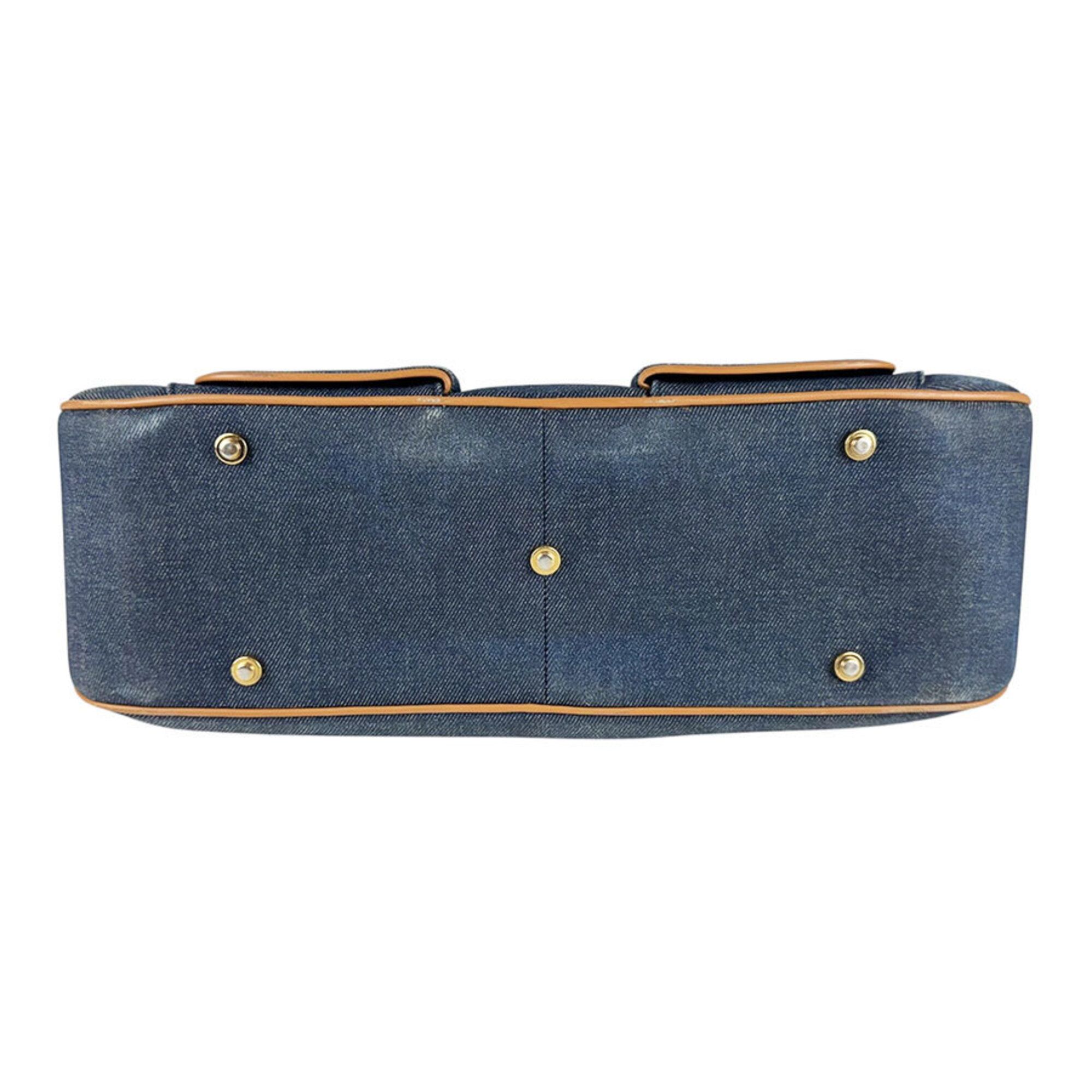 Denim Leather Handbag (Pre-Owned) - Christian Dior - Modalova