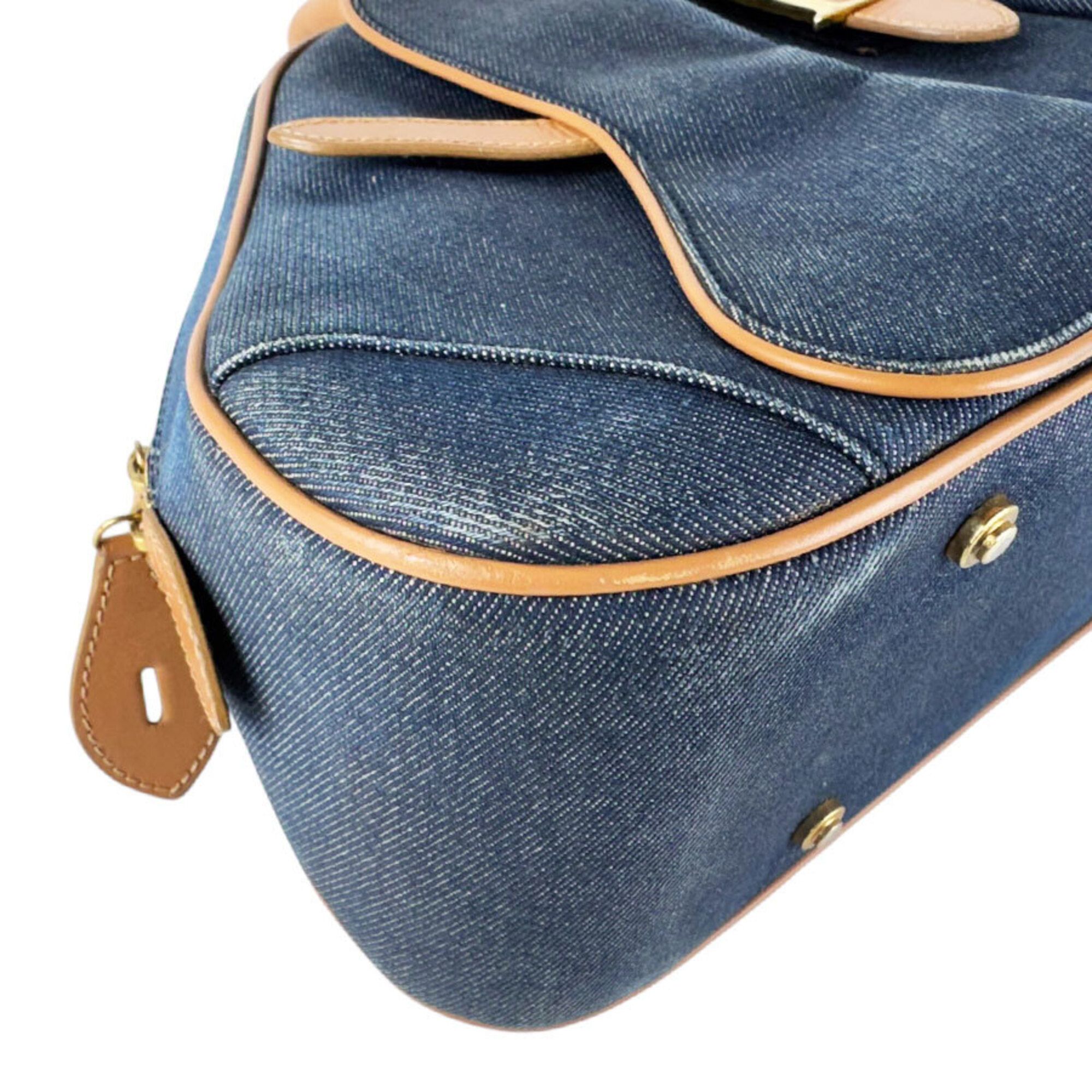 Denim Leather Handbag (Pre-Owned) - Christian Dior - Modalova