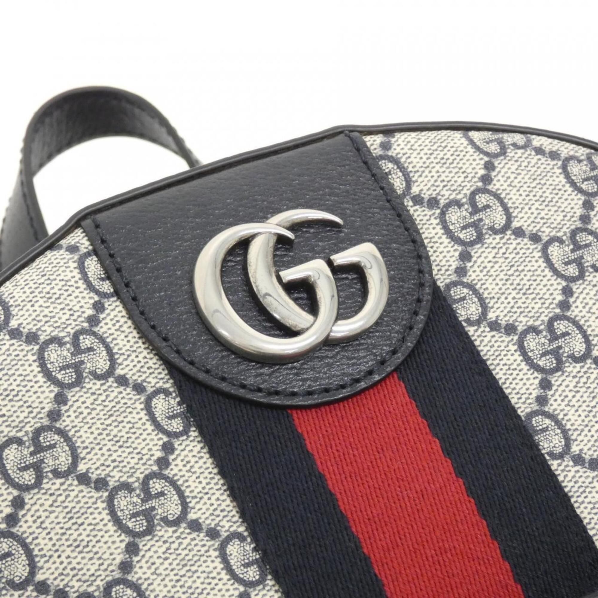 Gg Supreme Canvas Leather Backpack (Pre-Owned) - Gucci - Modalova