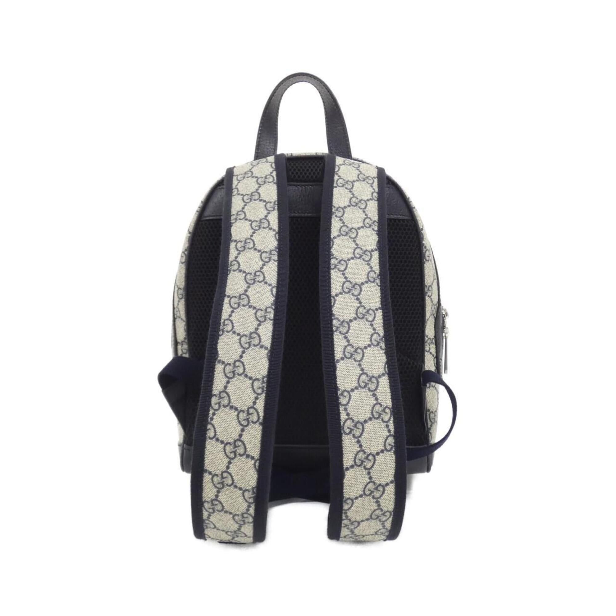 Gg Supreme Canvas Leather Backpack (Pre-Owned) - Gucci - Modalova