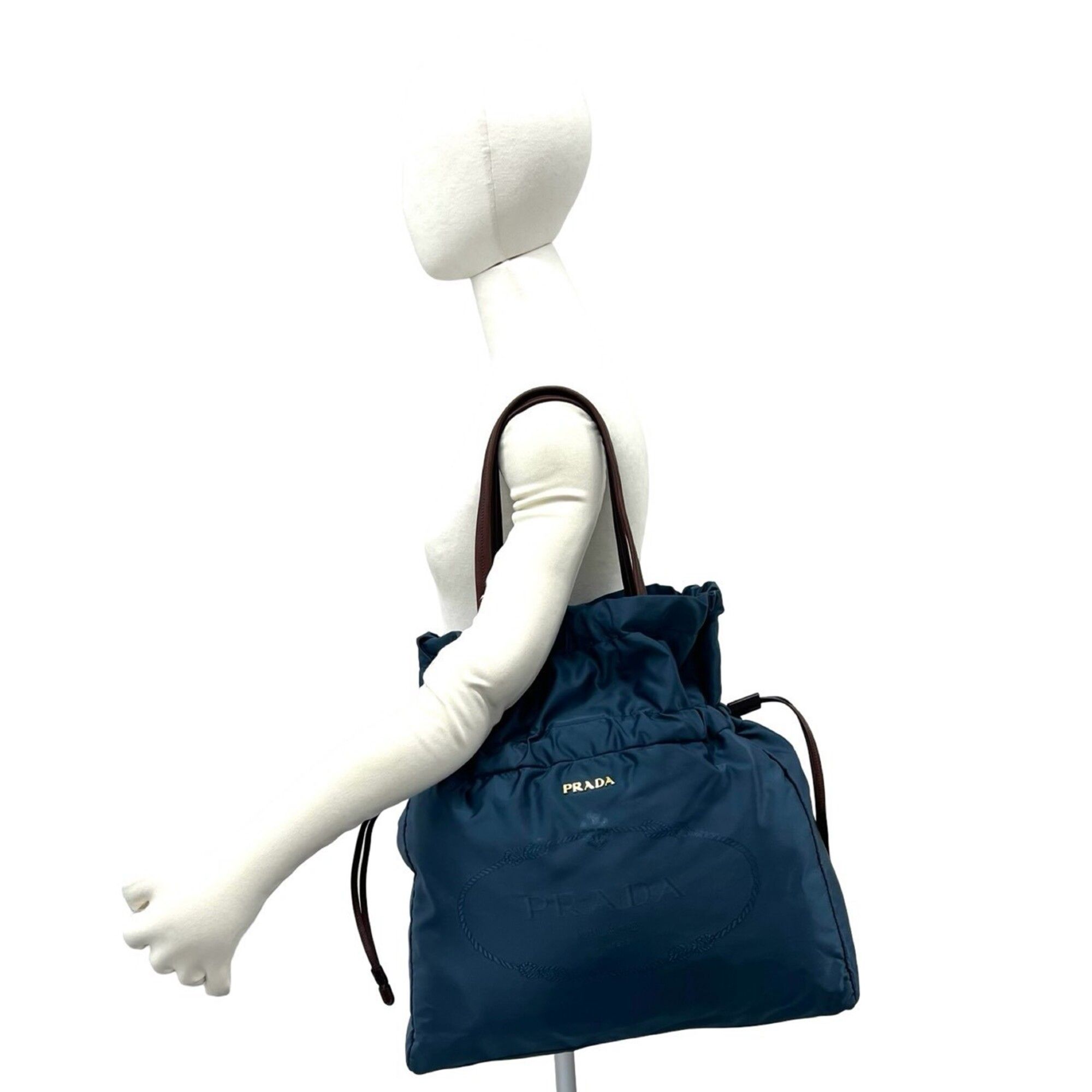 Nylon Leather Shoulder Bag Tote Bag (Pre-Owned) - Prada - Modalova