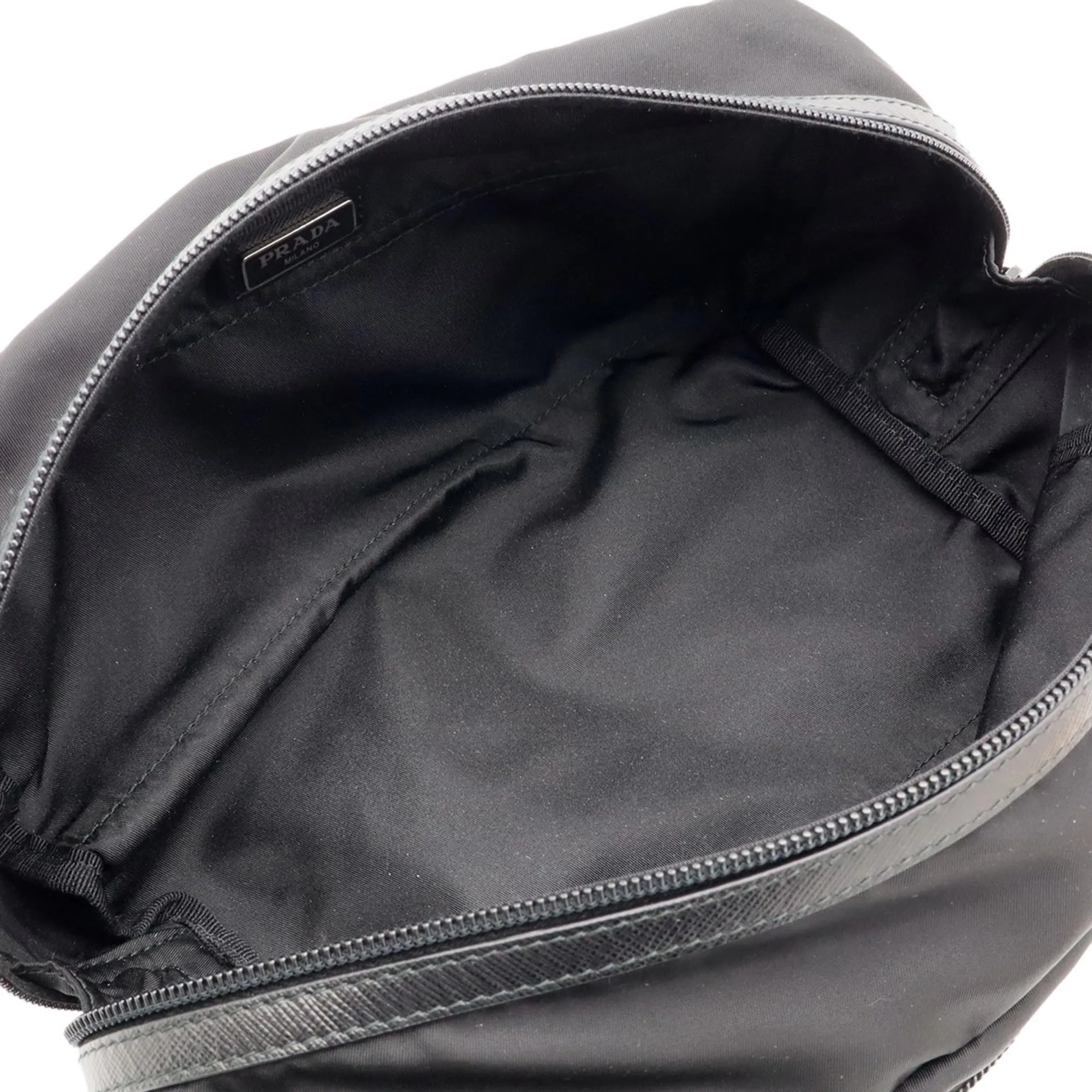 Nylon Leather Clutch Bag Handbag Pouch (Pre-Owned) - Prada - Modalova