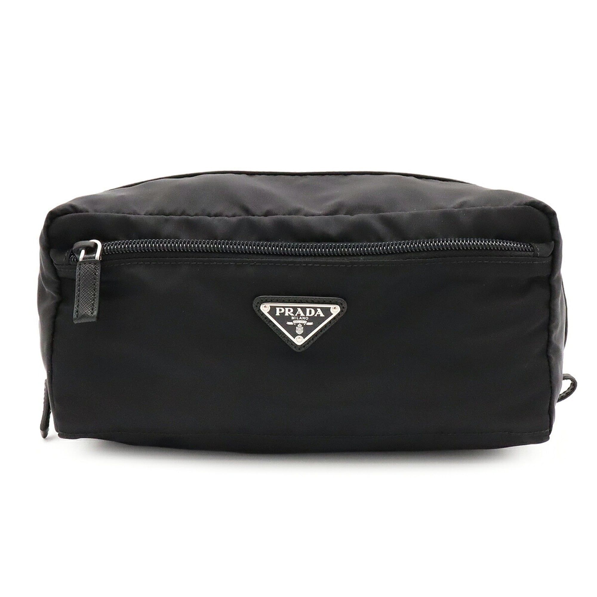 Nylon Leather Clutch Bag Handbag Pouch (Pre-Owned) - Prada - Modalova