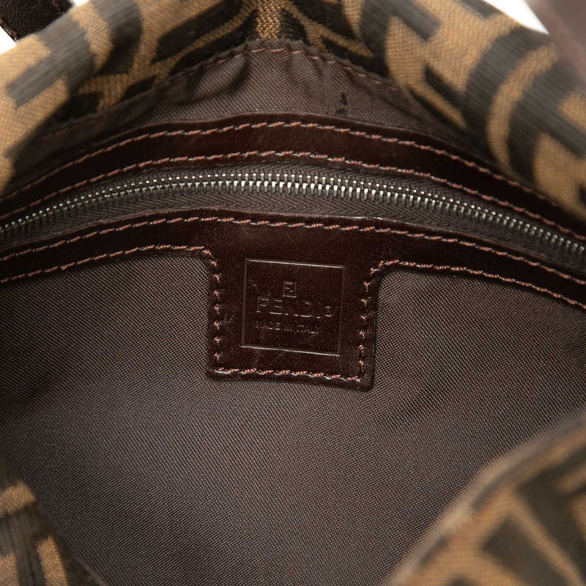 Zucca Canvas Leather Shoulder Bag (Pre-Owned) - Fendi - Modalova