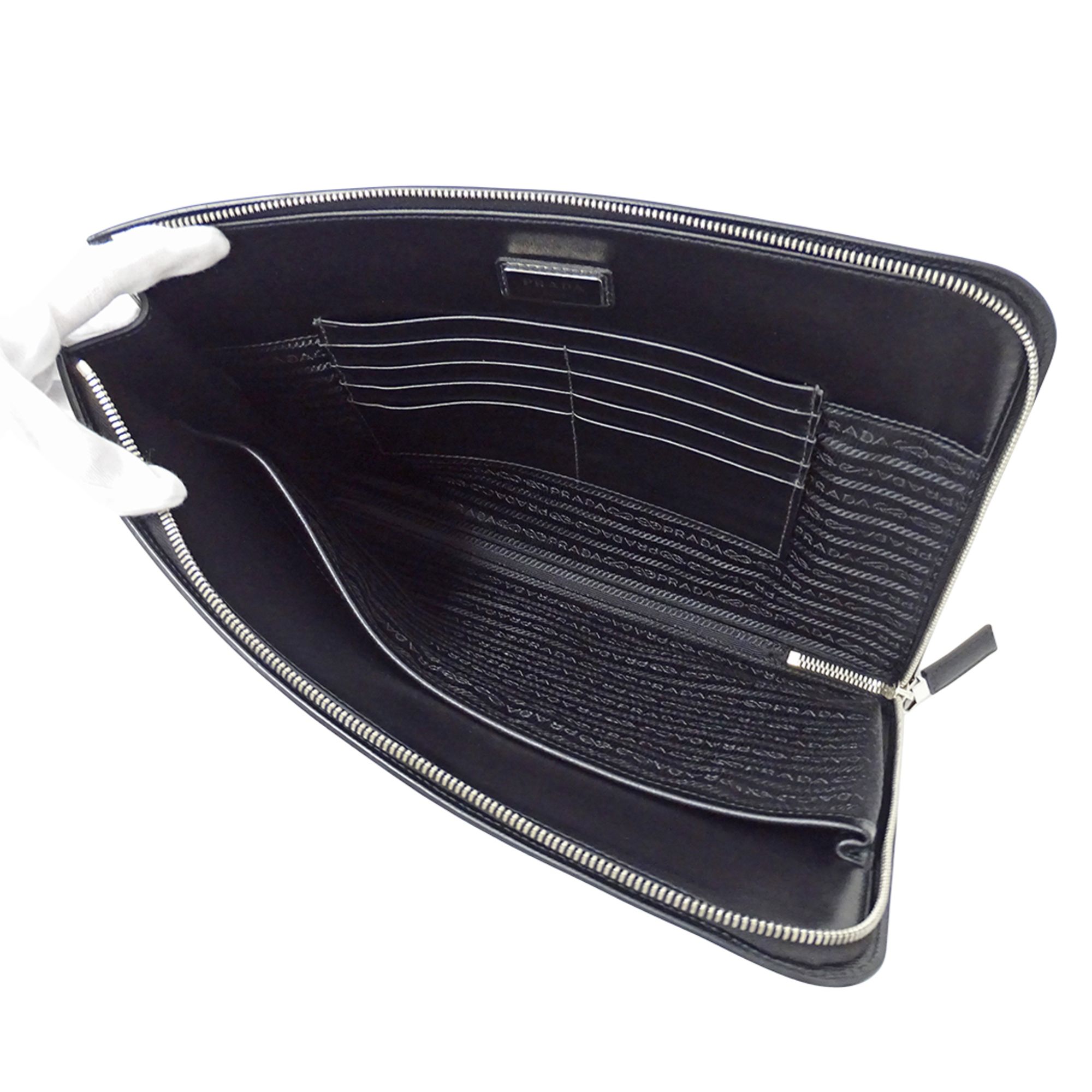 Saffiano Triangle Clutch Bag (Pre-Owned) - Prada - Modalova