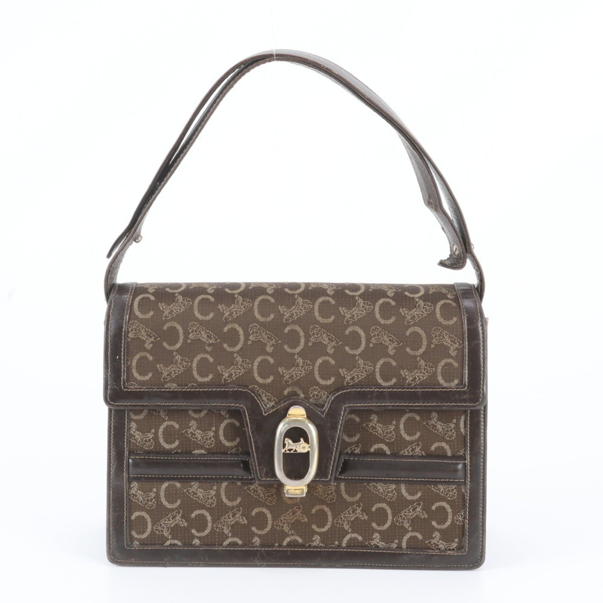 Leather Canvas Handbag Shoulder Bag (Pre-Owned) - Celine - Modalova
