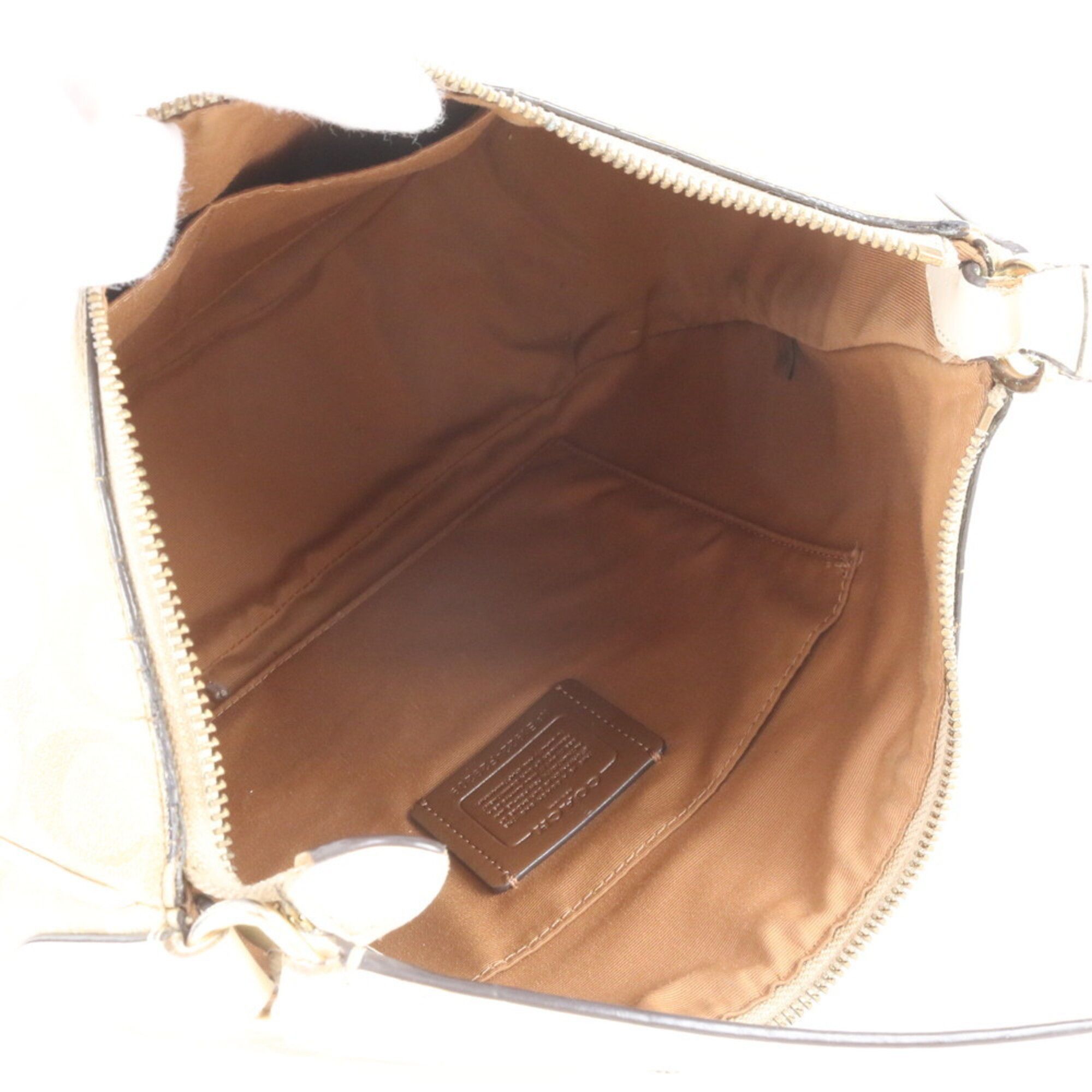 Leather Coated Canvas Handbag Shoulder Bag (Pre-Owned) - Coach - Modalova