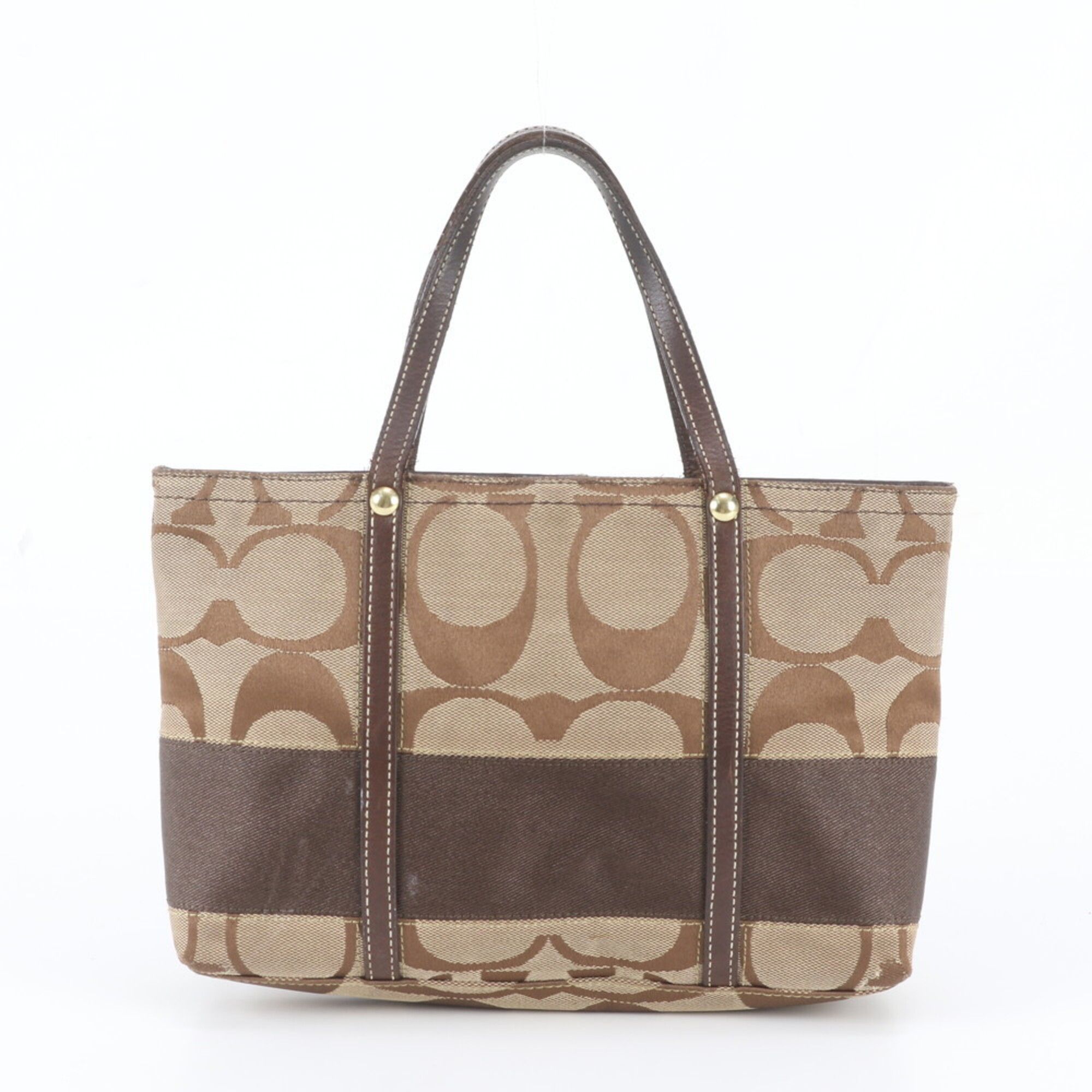 Leather Canvas Handbag Tote Bag (Pre-Owned) - Coach - Modalova
