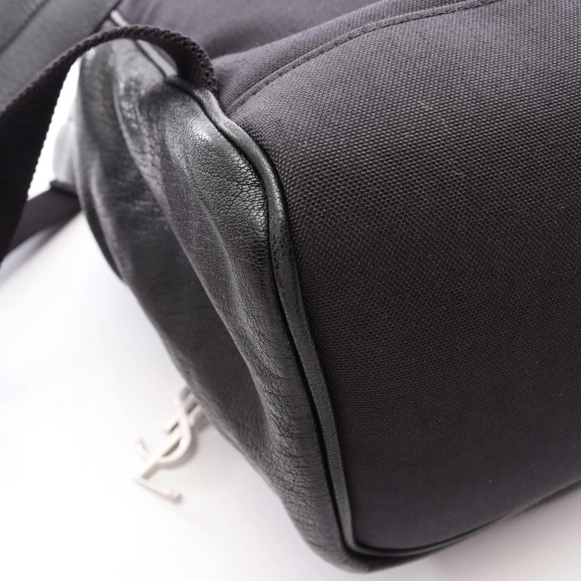 Leather Canvas Backpack (Pre-Owned) - Yves Saint Laurent - Modalova