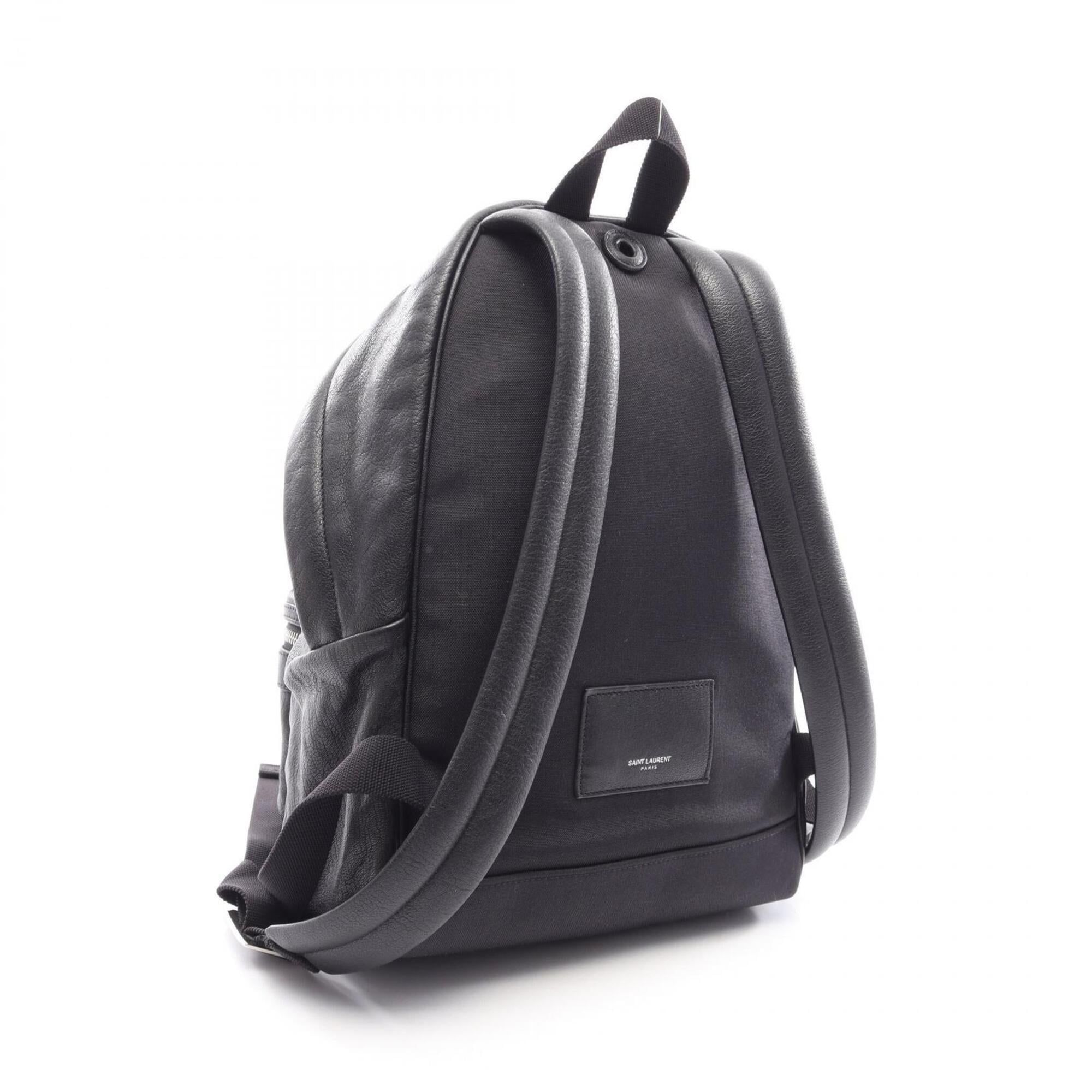 Leather Canvas Backpack (Pre-Owned) - Yves Saint Laurent - Modalova