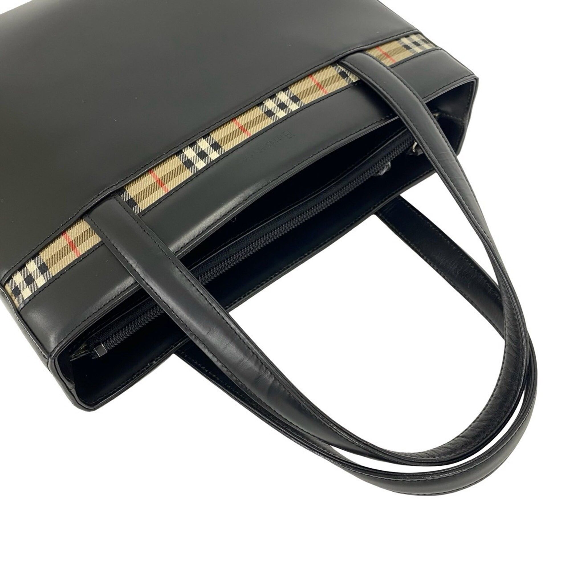 Leather Canvas Handbag (Pre-Owned) - Burberry - Modalova