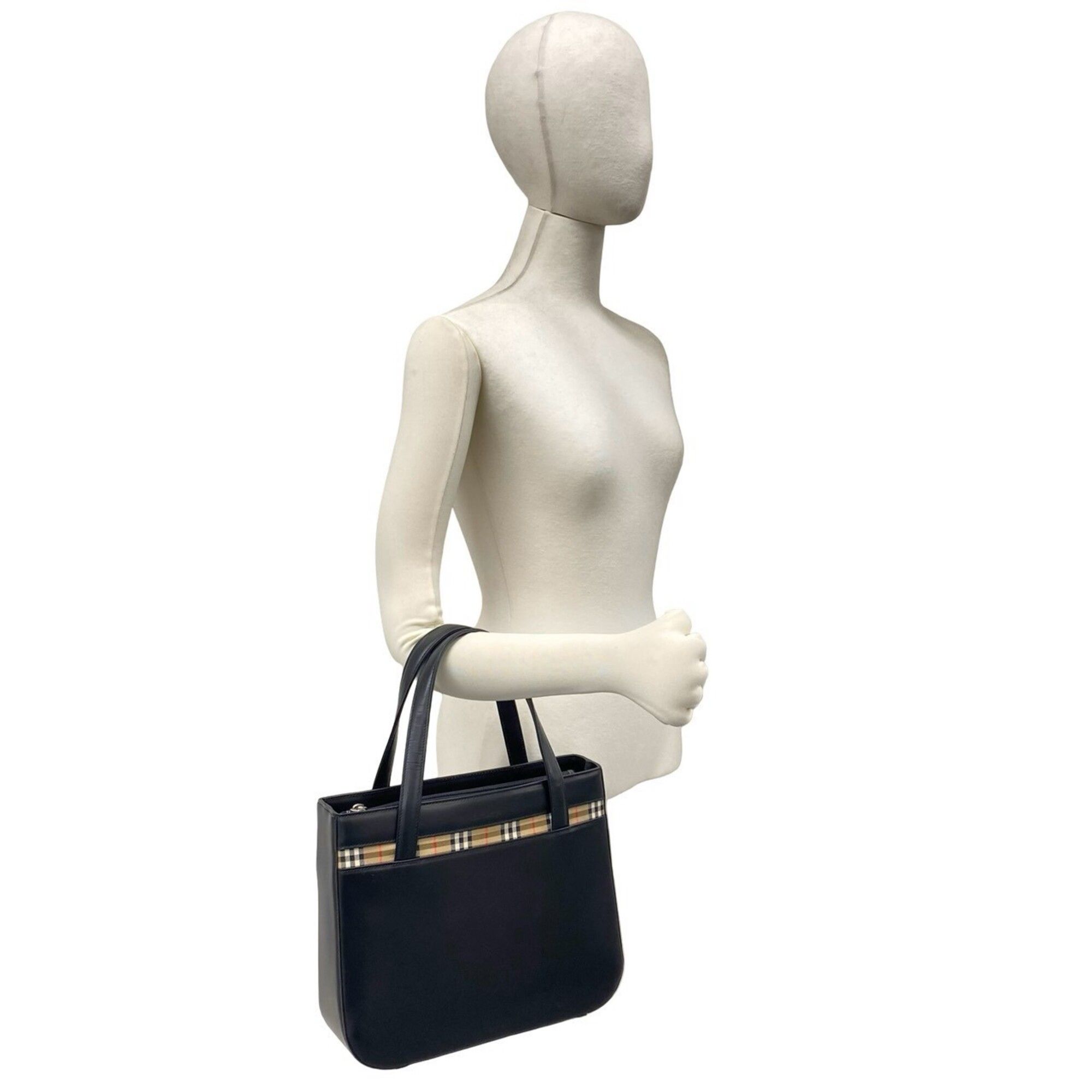 Leather Canvas Handbag (Pre-Owned) - Burberry - Modalova